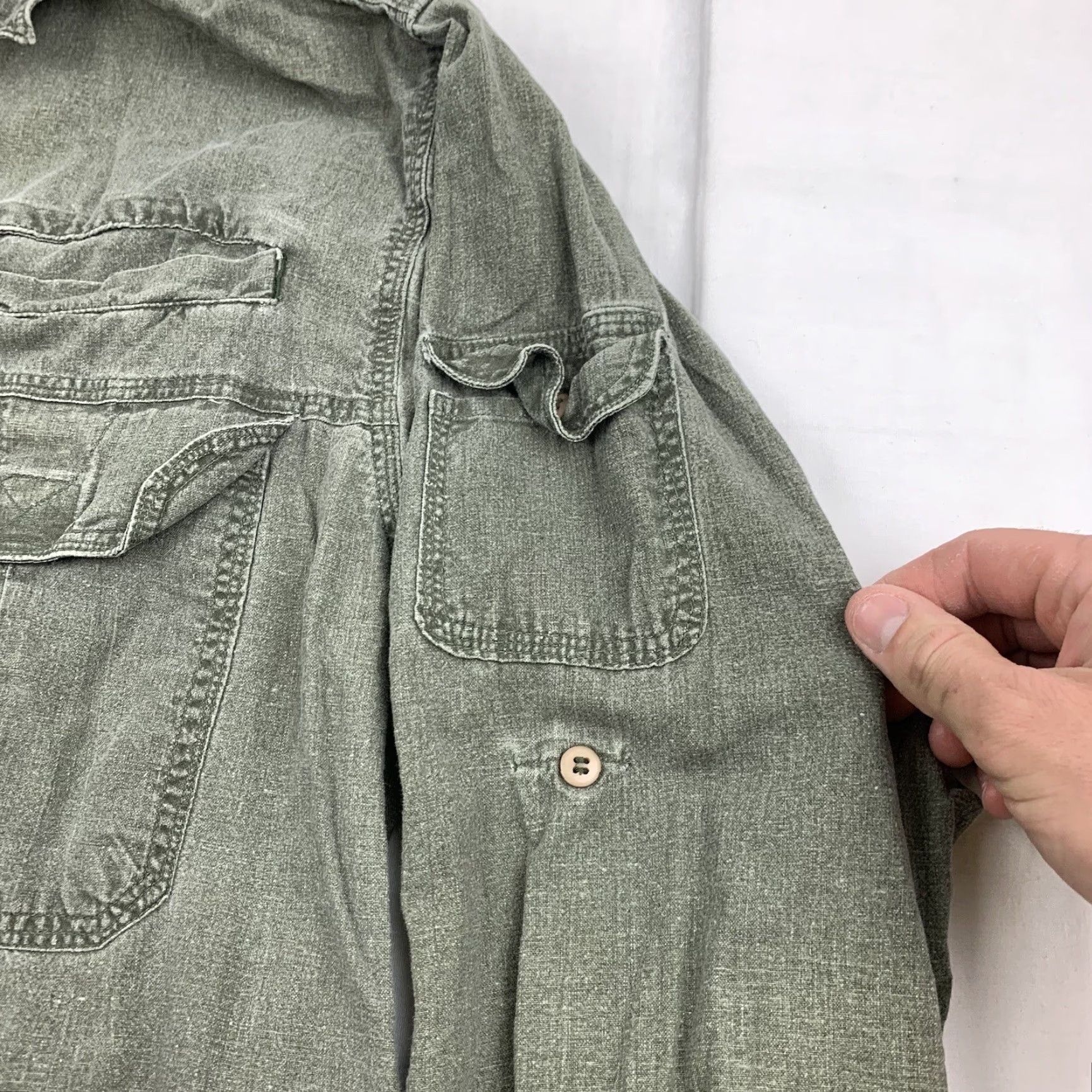 ASH VINTAGE Ash Creek Trading Button-Up Shirt Adult Medium Green Hiking Outdoors 90s Mens Button-Up Shirt Green 90s Outdoor Rugged Pockets Size US M / EU 48-50 / 2 - 2 Thumbnail