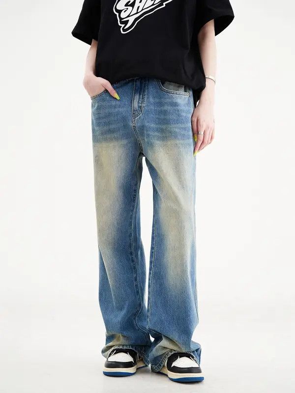 Japanese Brand VIBE Men's trendy high street washed loose distressed jeans Size US 32 / EU 48 - 7 Thumbnail