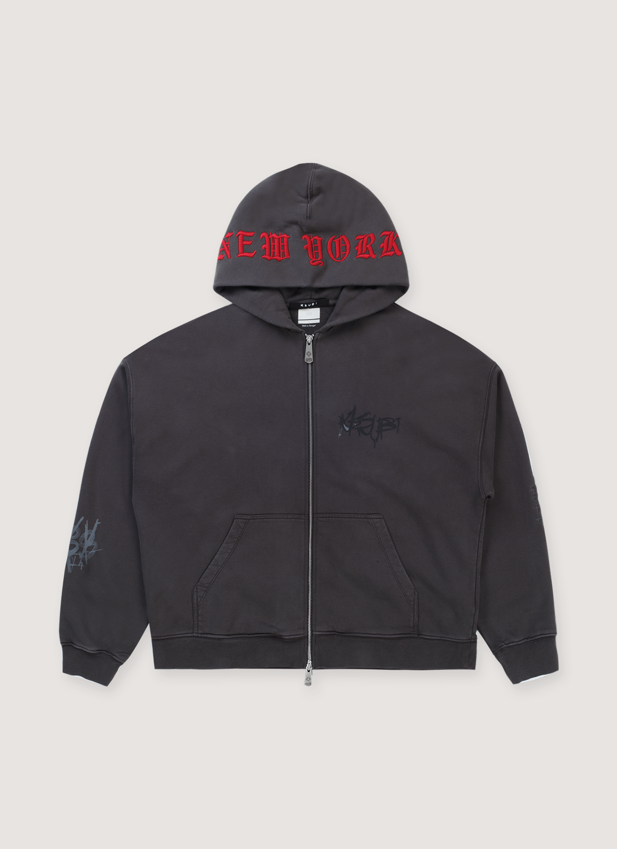 Ksubi Graff Ekcess Zip Thru Sweatshirt Faded Black Size US L / EU 52-54 / 3 - 1 Thumbnail