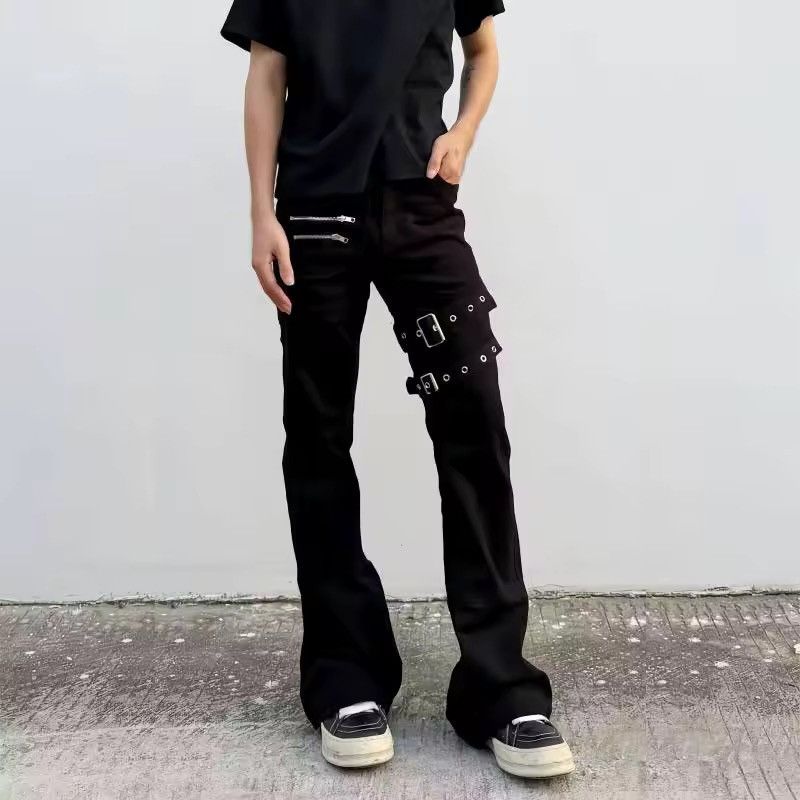 Gothic Punk Trendy Metal Bandage Pants Jeans