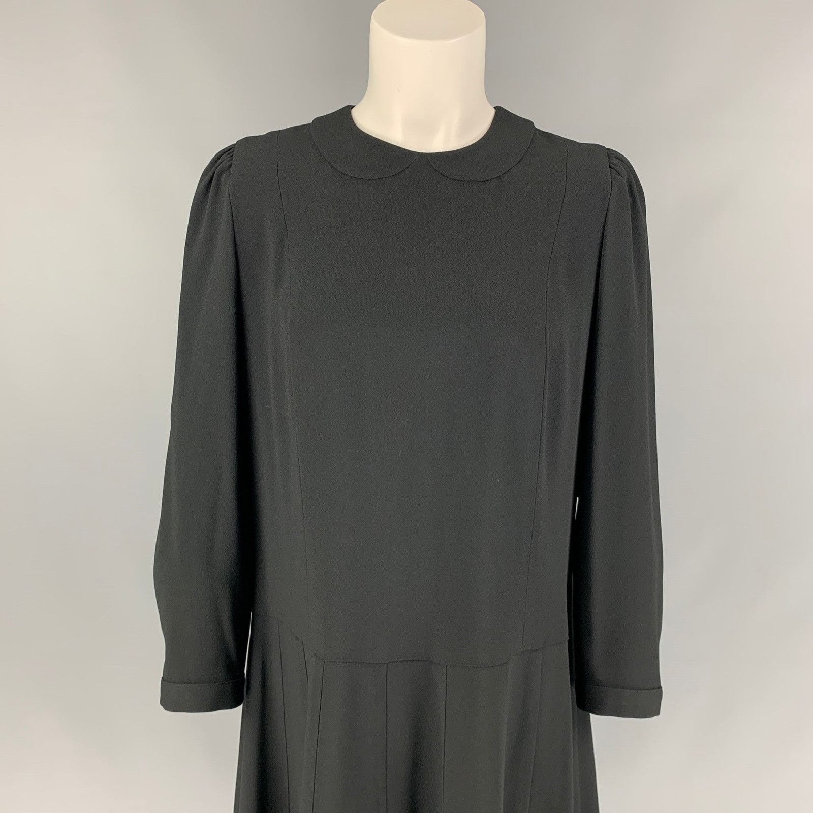 Marc Jacobs Size 6 Black Acetate / Viscose A-Line Dress Size M / US 6-8 / IT 42-44 - 2 Thumbnail