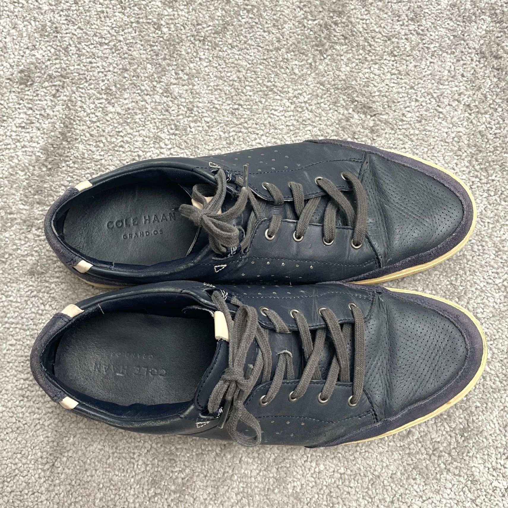Cole Haan Cole Haan Grand OS Leather Sneaker Mens 10M Navy Blue Lace Up Low Top Size US M / EU 48-50 / 2 - 3 Thumbnail