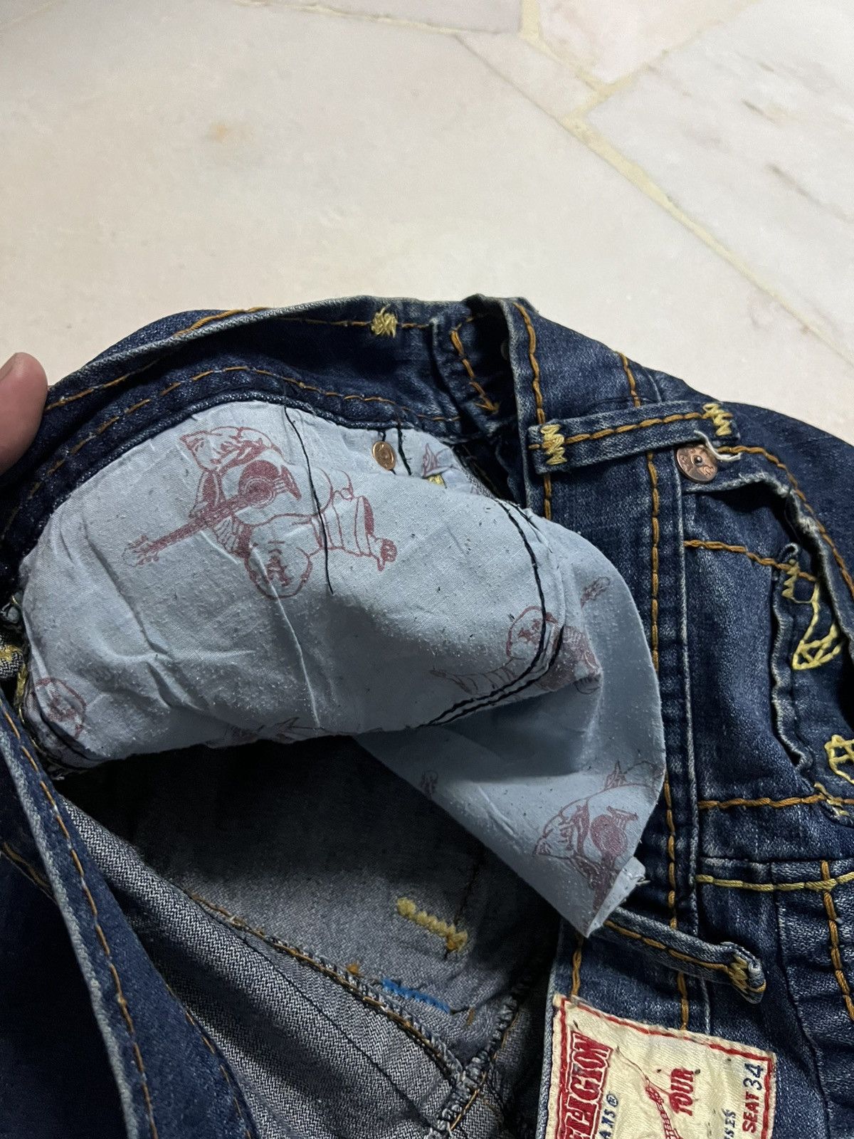True Religion 💥Flare💥Twist Leg True Religion Billy Giant Big T Jeans Size US 34 / EU 50 - 19 Thumbnail