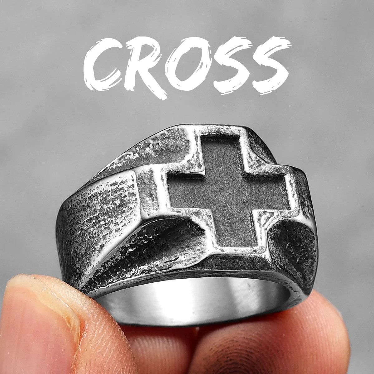 Jewelry Cross Amulet Ring Jewelry Streetwear Fashion Gift Size ONE SIZE - 9 Thumbnail