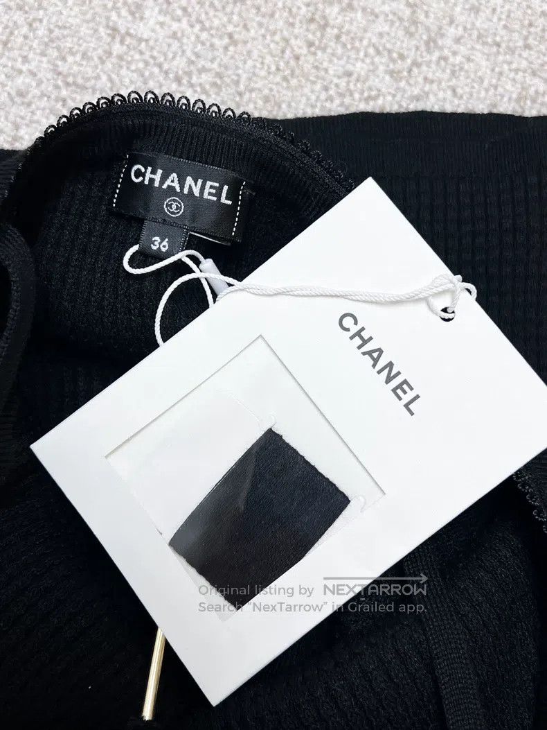 Chanel Chanel 24A black waffle bow belt suspender Size XS / US 0-2 / IT 36-38 - 4 Thumbnail