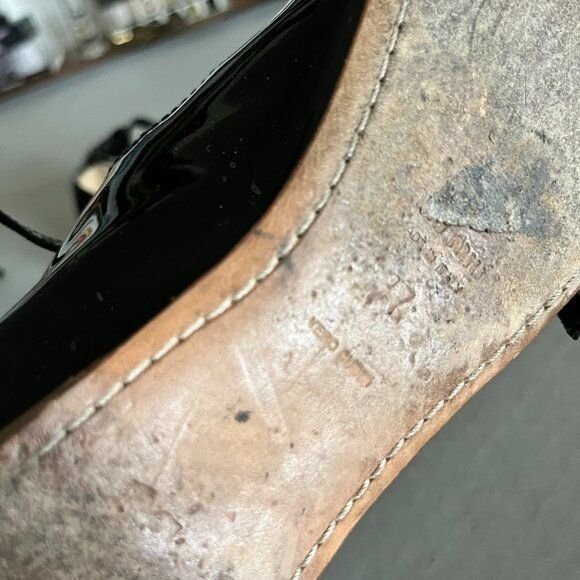 Miu Miu Miu Miu Patent Leather Triple Strap Mary Jane Flats Size US 7 / IT 37 - 8 Thumbnail