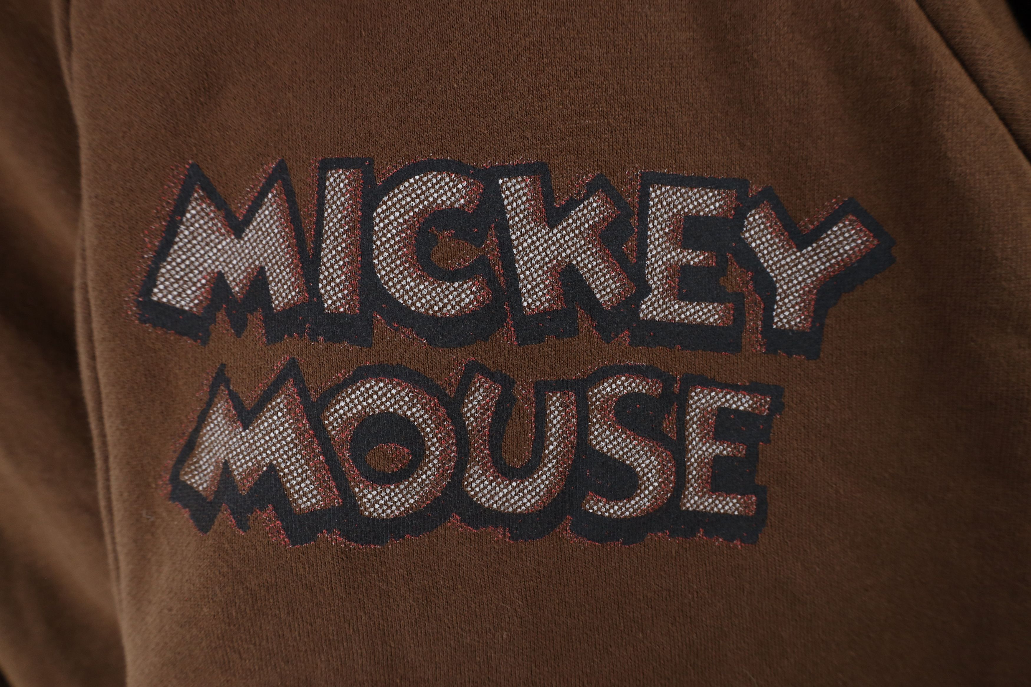 Disney × Vintage Vintage Disney Spell Out Mickey Mouse Full Zip Hoodie Brown Size US XXL / EU 58 / 5 - 4 Thumbnail
