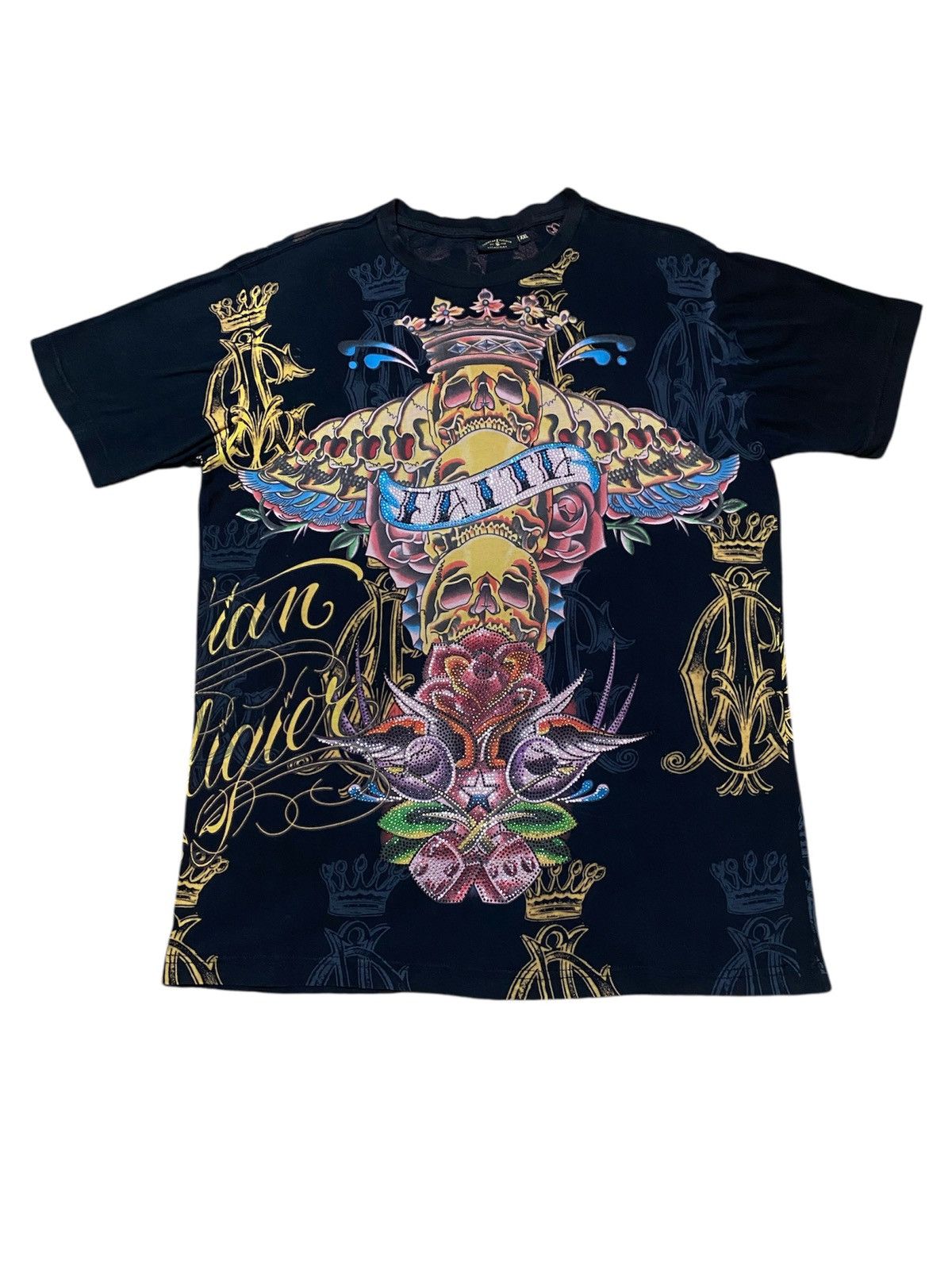 Christian Audigier Ed Hardy By Christian Audiger With Rhinestone Tattoo Artwork Size US XXL / EU 58 / 5 - 1 Thumbnail