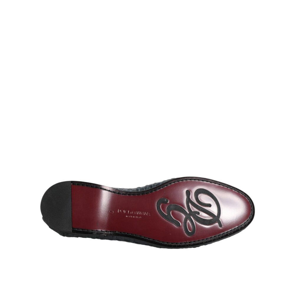 Dolce & Gabbana Dolce & Gabbana Blue Woven Leather Slip On Loafers Shoes Size US 8 / EU 41 - 8 Thumbnail