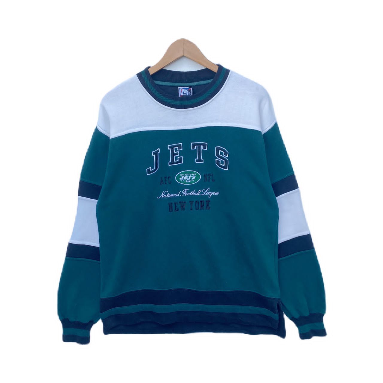 NFL NEW YORK JETS SWEATSHIRT MEDIUM PULLOVER STRIPED Size US M / EU 48-50 / 2 - 1 Thumbnail
