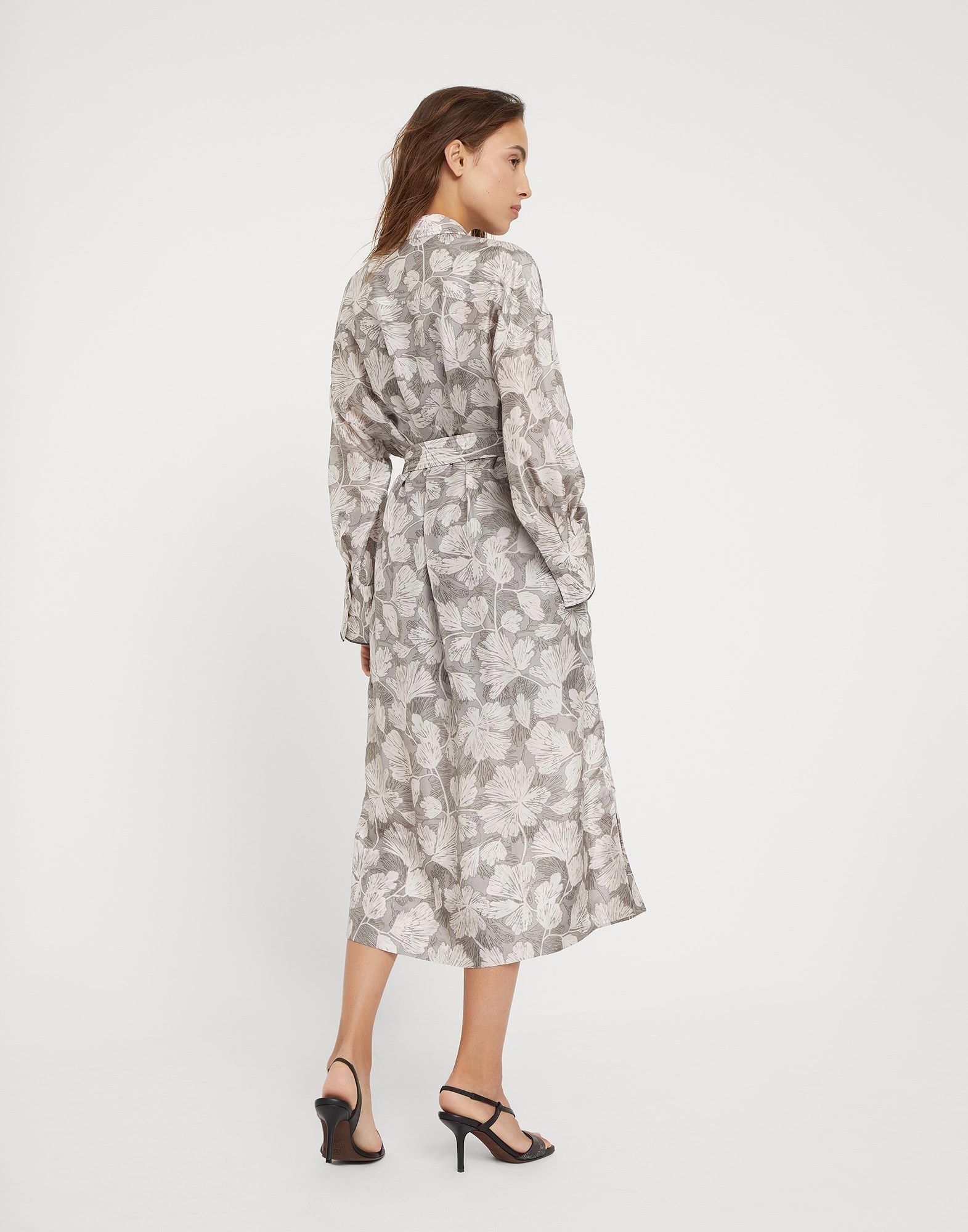 Brunello Cucinelli o1la1rc1a0325 Dress in Grey/White Size M / US 6-8 / IT 42-44 - 5 Thumbnail