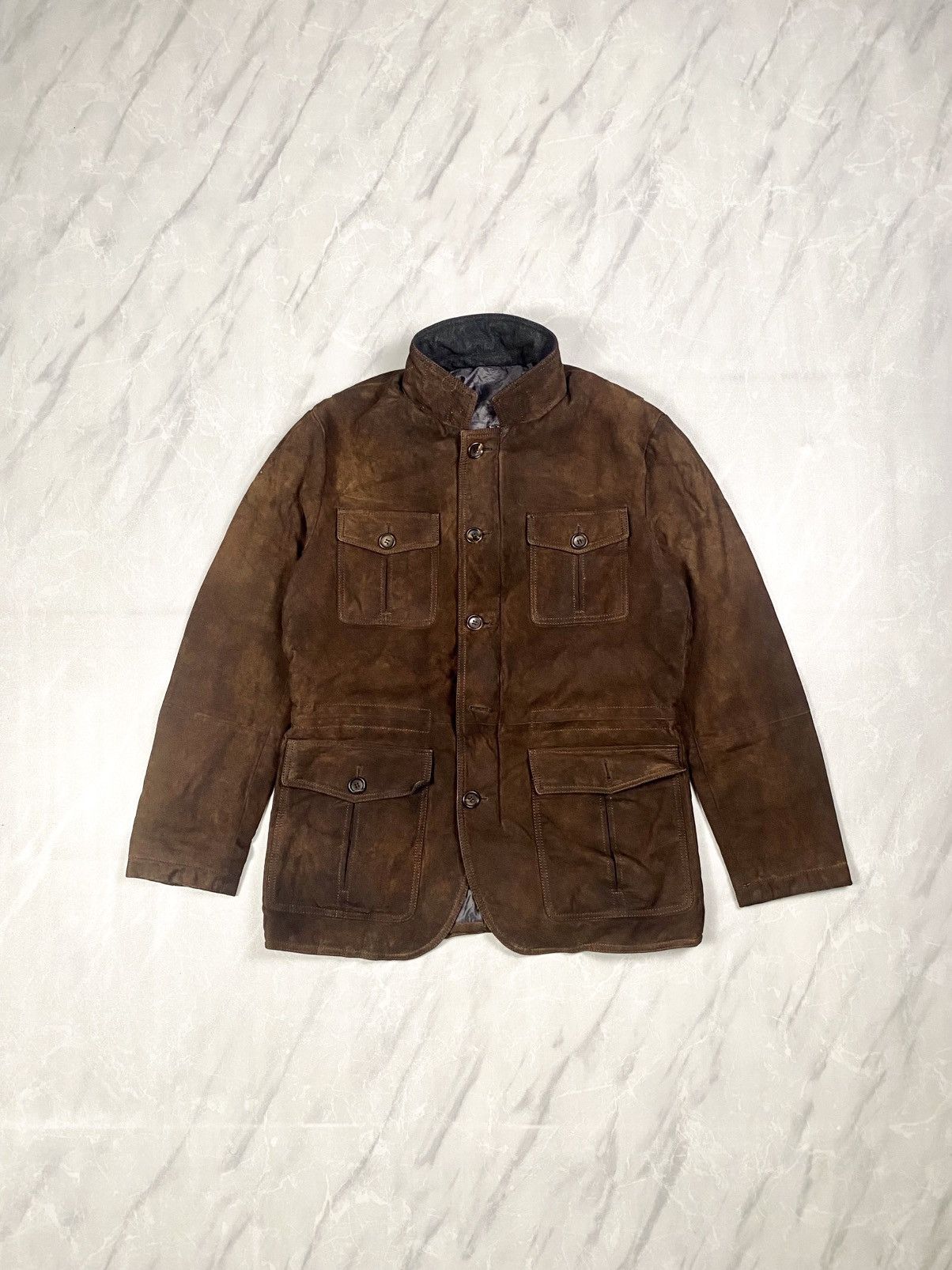 Japanese Brand Vintage Japanese Western Brown Suede Trucker Jacket Size US S / EU 44-46 / 1 - 1 Thumbnail