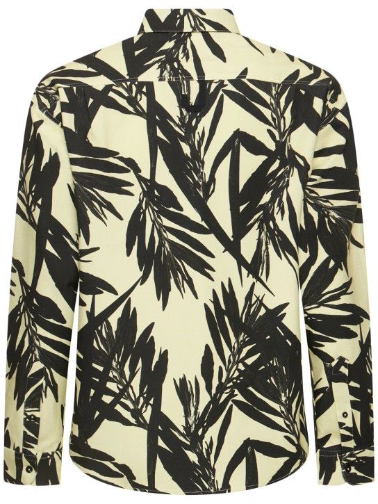 Jacquemus o1lsvrm0425 Simon Printed Cotton Shirt in Prt Foliage Bla Size US L / EU 52-54 / 3 - 2 Thumbnail