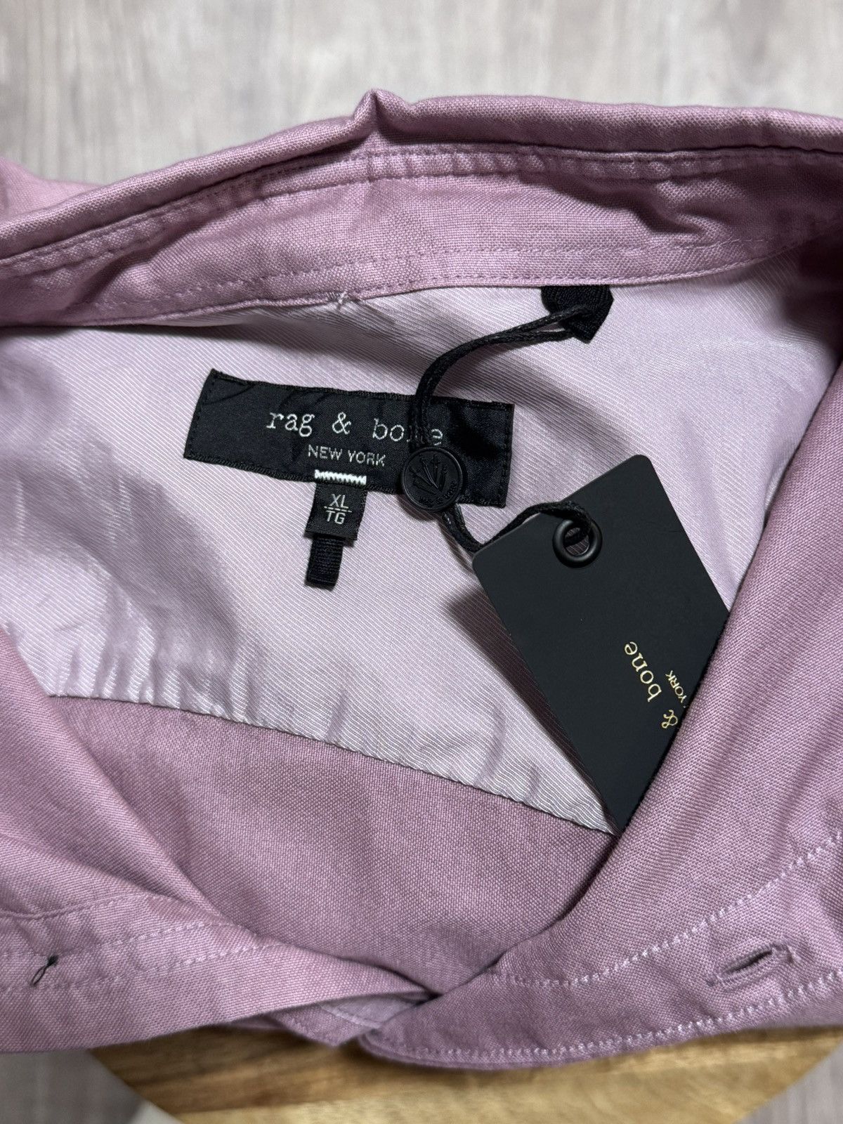 Rag & Bone NWT Rag & Bone Fit 2 Engineered Oxford Shirt XL Berry Pink Size US XL / EU 56 / 4 - 10 Thumbnail