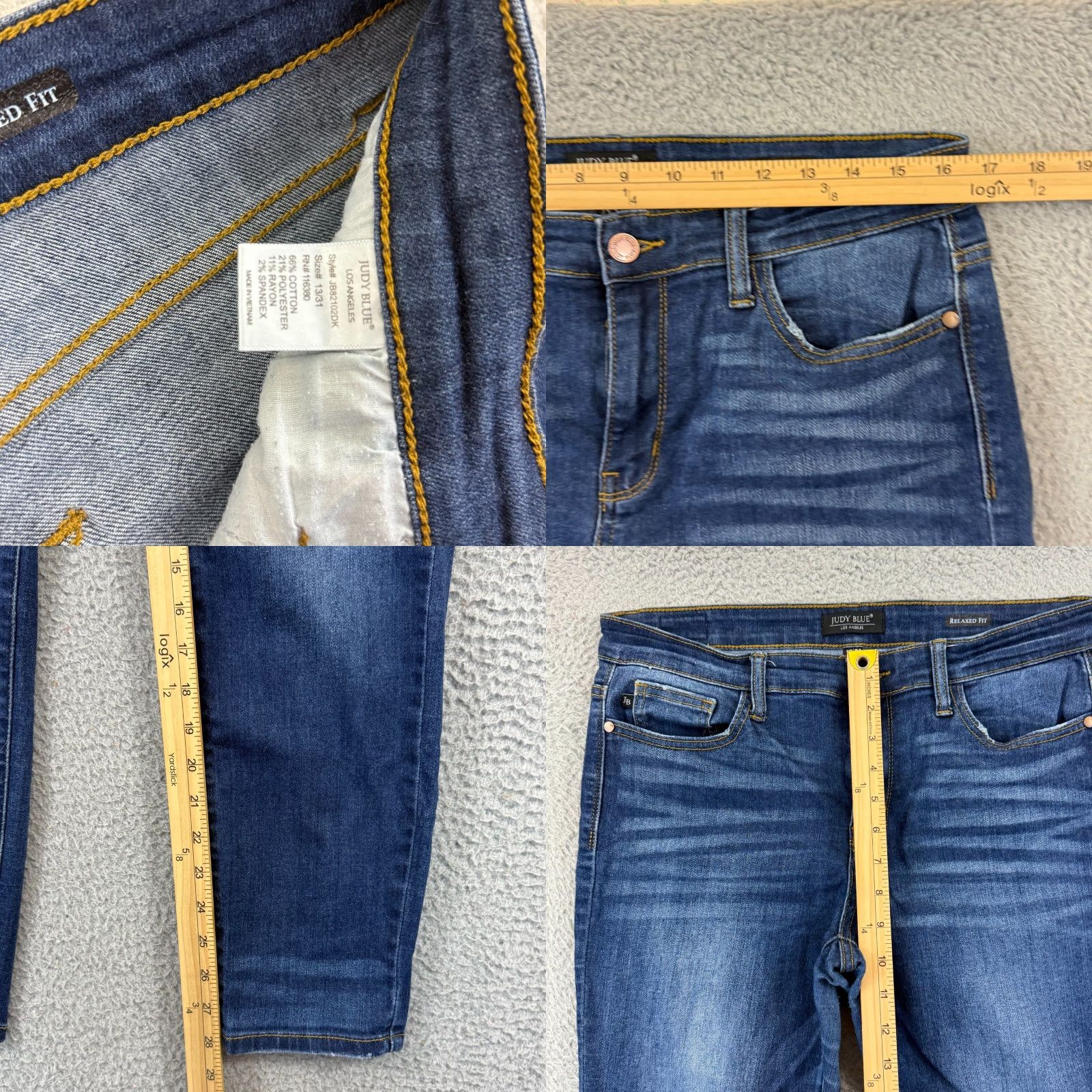 Denime Judy Blue Jeans Women’s 31 Relaxed Fit Dark Wash Stretch Skinny Denim 31x28 Vintage No City Preppy 5-Pocket Womens Jeans Size 24" / US 00 / IT 34 - 8 Thumbnail