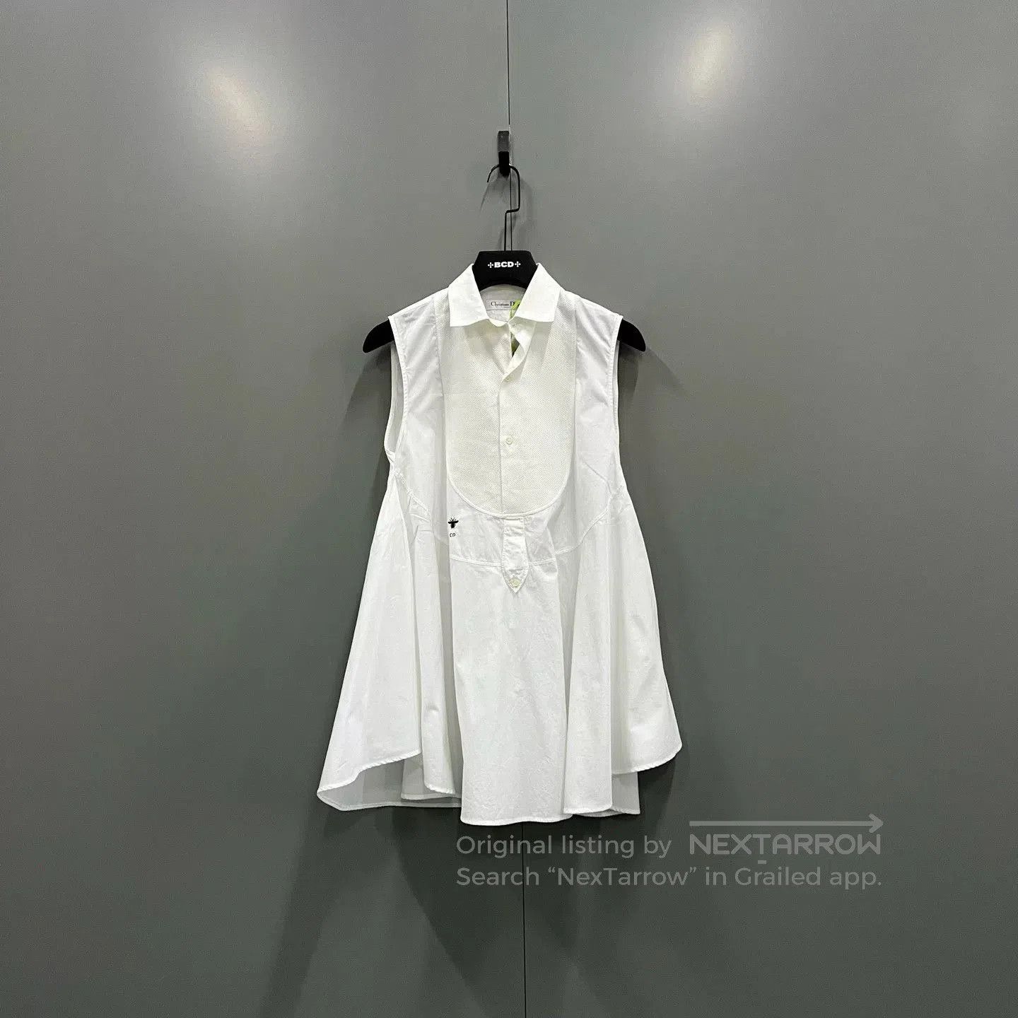 sleeveless embroidered dress by Dior.