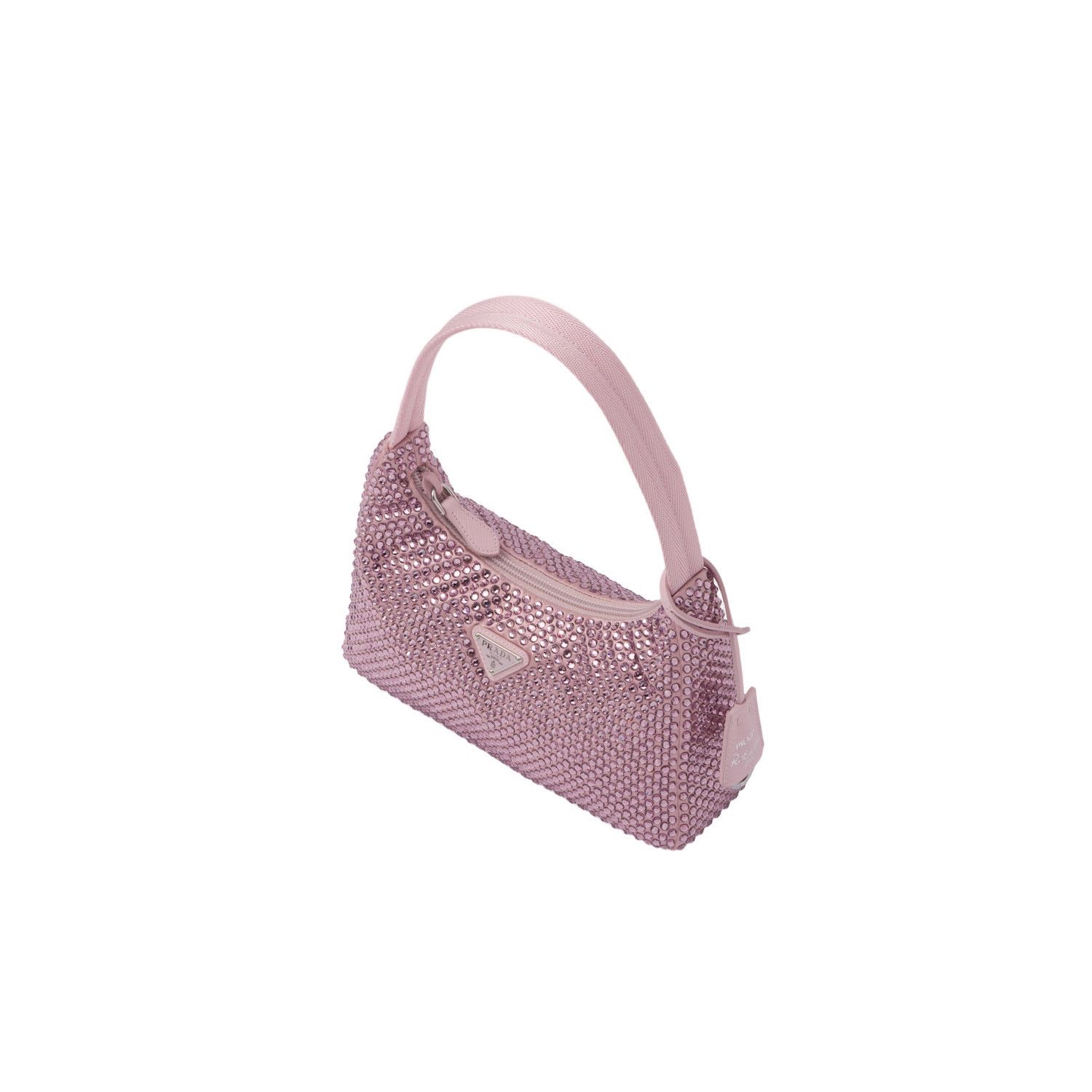 Prada PRADA Re-Edition $2350 Albaster Pink Crystals Satin Mini Top Size ONE SIZE - 2 Thumbnail