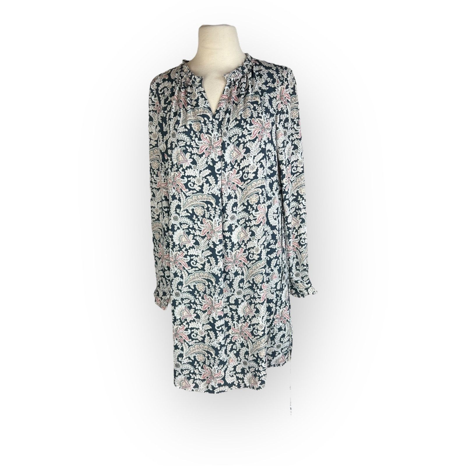 Ann Taylor LOFT Coastal Grey Vine Ruffle Trim Shift Dress -NWT Size S / US 4 / IT 40 - 5 Thumbnail