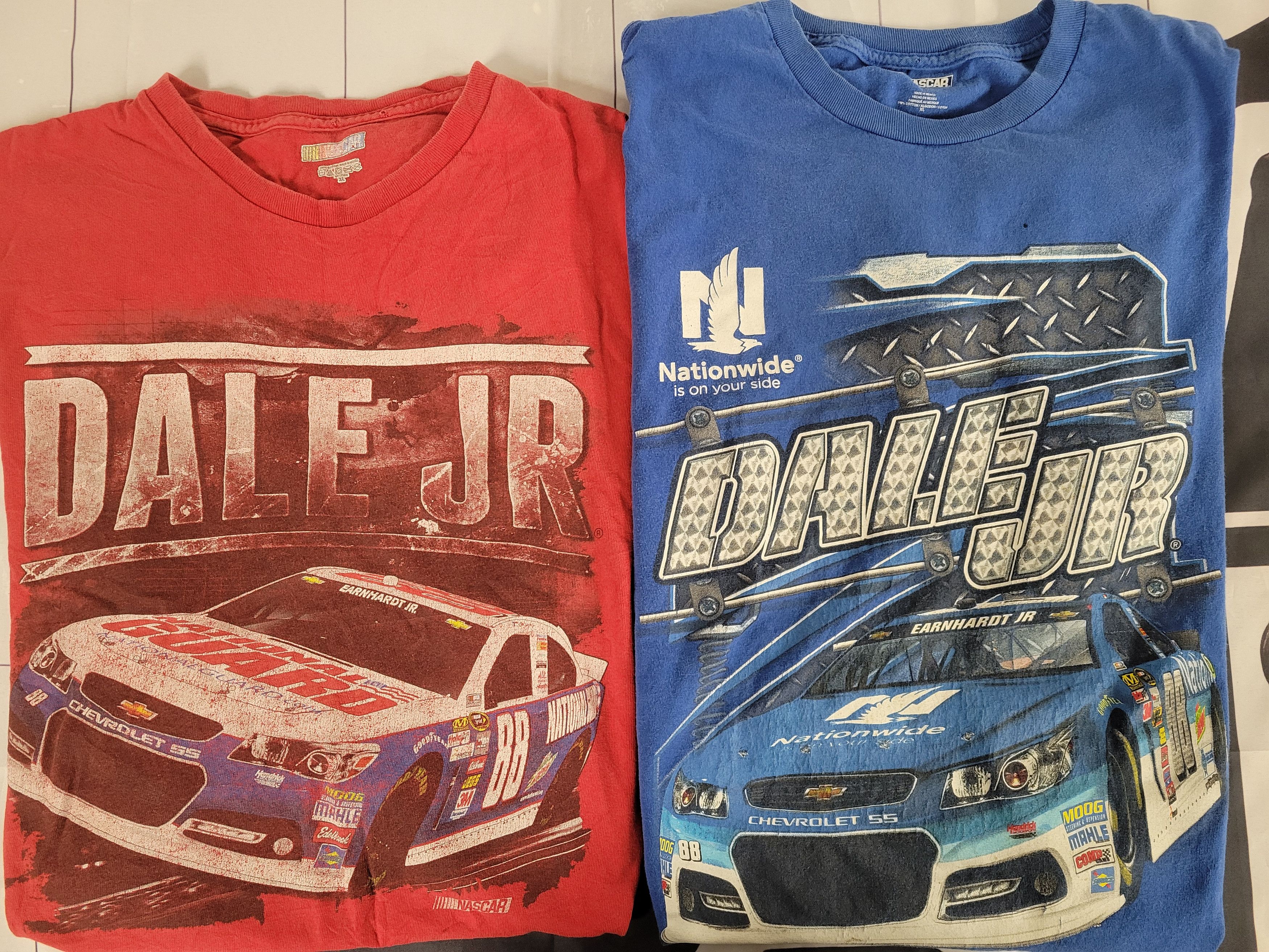 NASCAR Two Dale JR Nascar tshirts, Red and Blue XL Size US XL / EU 56 / 4 - 1 Thumbnail