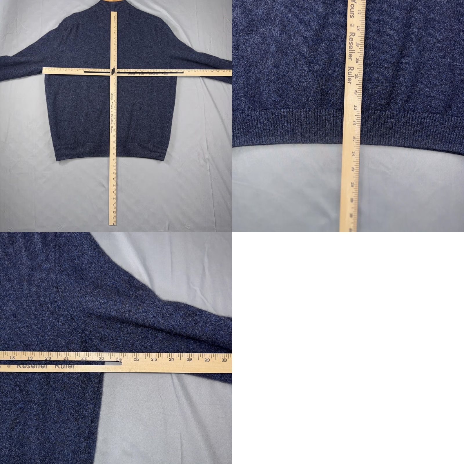 johnnie-O johnnie-O Sweater Mens XL Blue Wool Yak Cotton 1/4 Zip Mock Neck Knit Pullover Size US XL / EU 56 / 4 - 8 Thumbnail