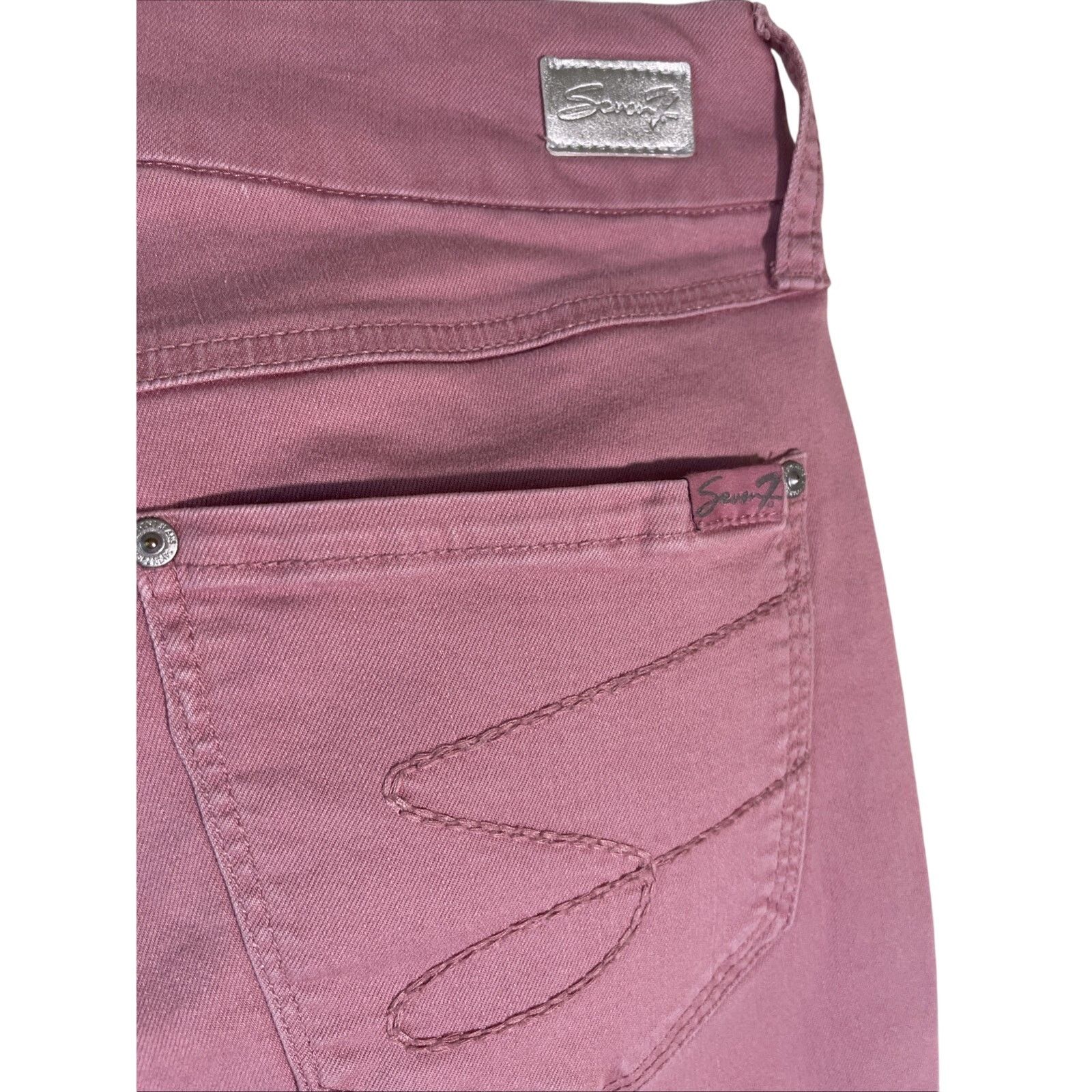 Seven 7 Seven7 Tummy-less Skinny Mauve Jeans size 6 Size 28" / US 6 / IT 42 - 4 Thumbnail