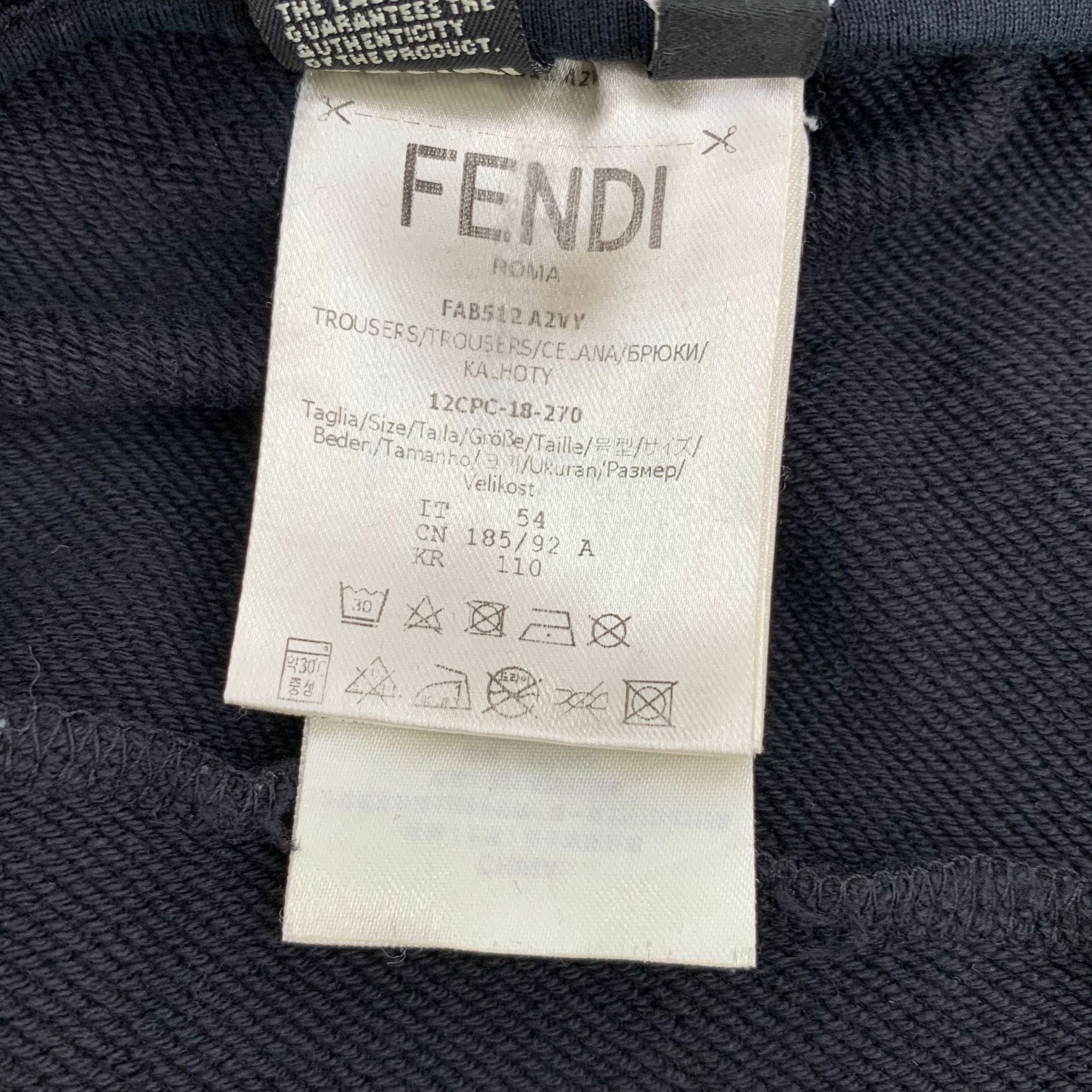 Fendi Fendi Black Cotton Blend Drawstring Casual Pants XL Made In Size 28" / US 6 / IT 42 - 7 Thumbnail