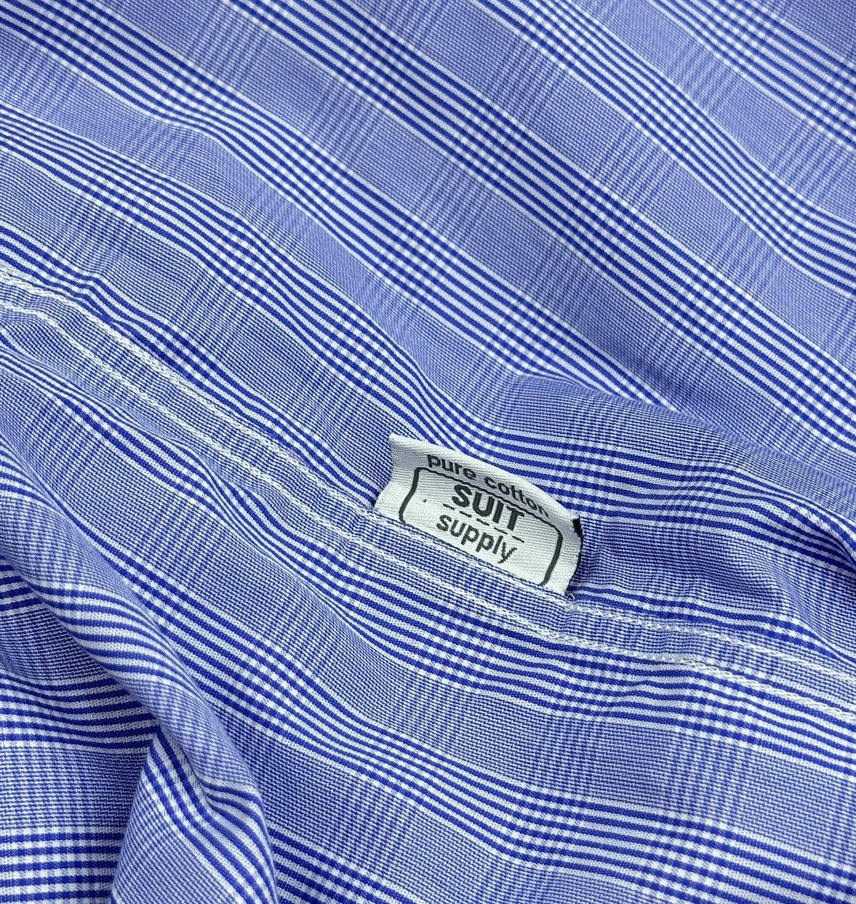 Suitsupply SUITSUPPLY Mens Blue Plaid Check Dress Shirt 2-Ply Cotton XL Size US XL / EU 56 / 4 - 7 Thumbnail