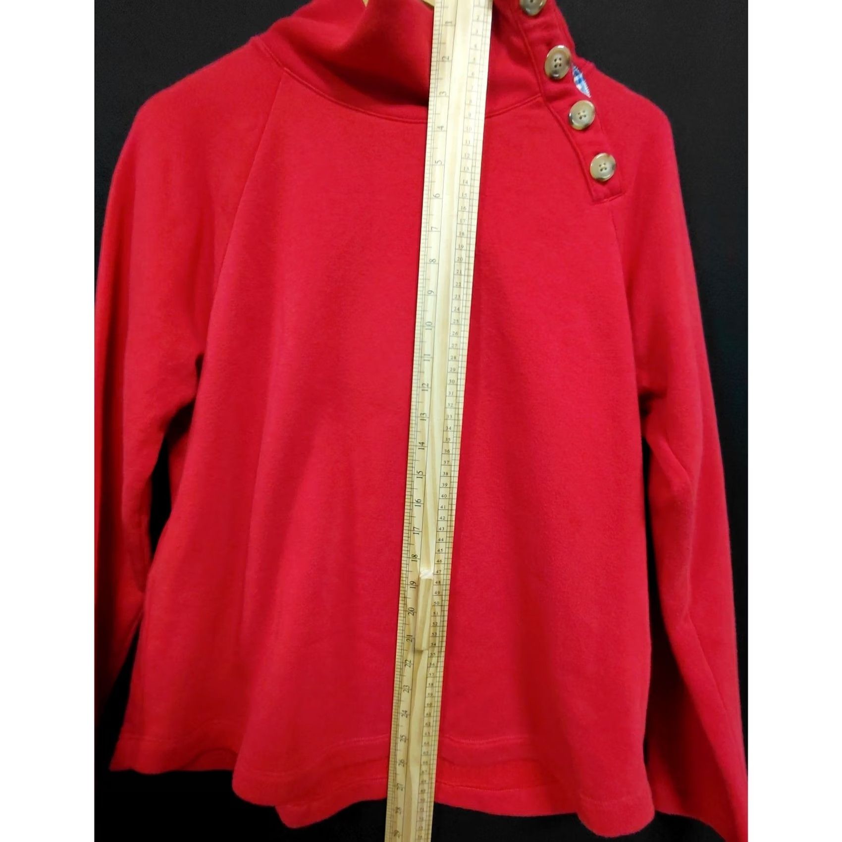 J.Crew J.Crew Red Button Mock Neck Sweater Solid Knit Women Size M Size M / US 6-8 / IT 42-44 - 6 Thumbnail