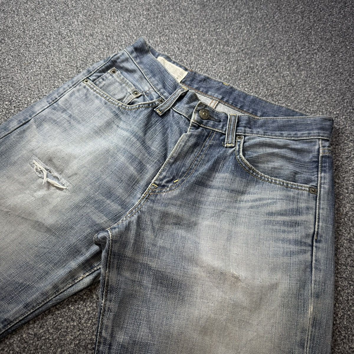 Kapital 🇯🇵 Japanese Heavy Faded Edwin 503 Distressed Denim Size US 28 / EU 44 - 3 Thumbnail
