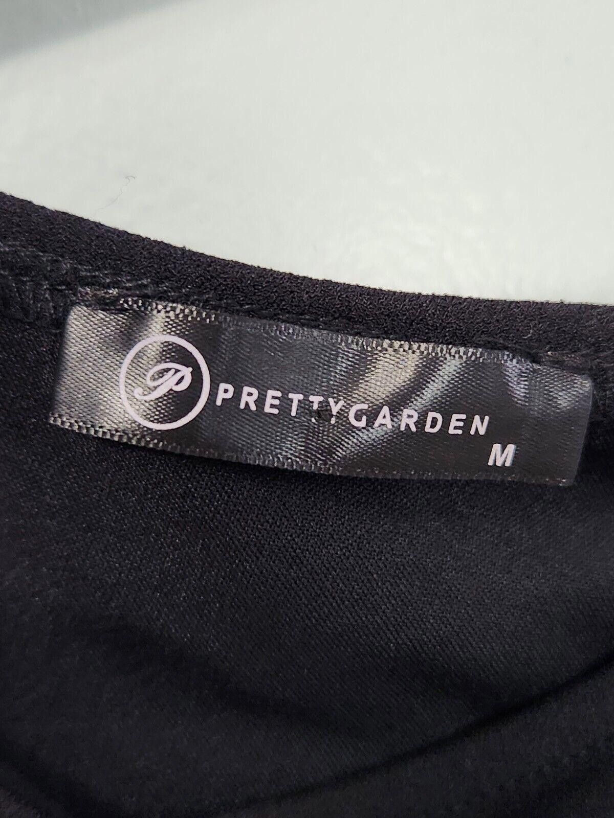 Designer Pretty Little Garden Dress Medium Black One Shoulder Slit Size M / US 6-8 / IT 42-44 - 3 Thumbnail