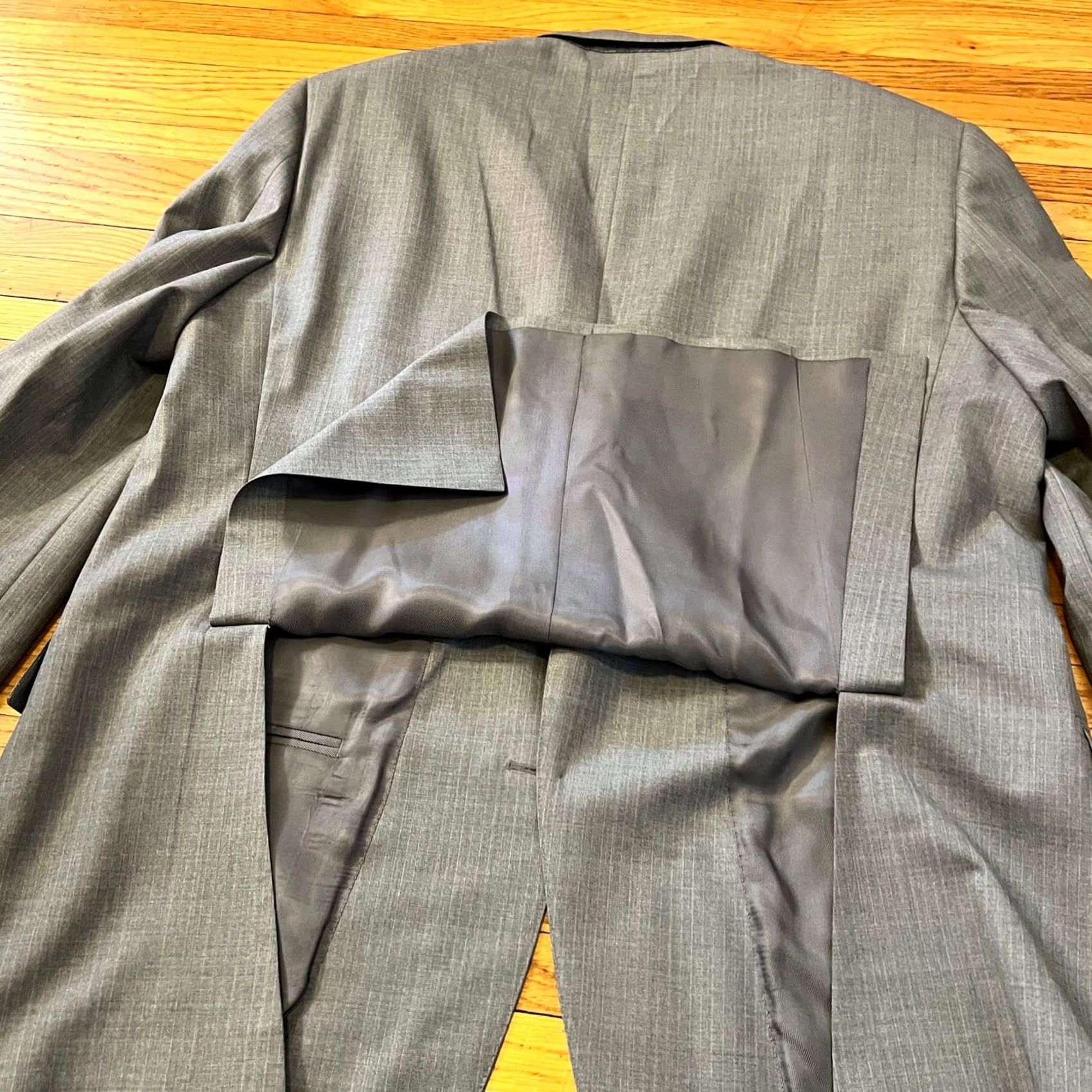 Kenzo ENZO Sport Coat Blazer Mens 44 Regular Gray Striped Two Button Double Vented Coat Mens Blazer 44 Gray Enzo Sport Coat Size 44R - 5 Thumbnail