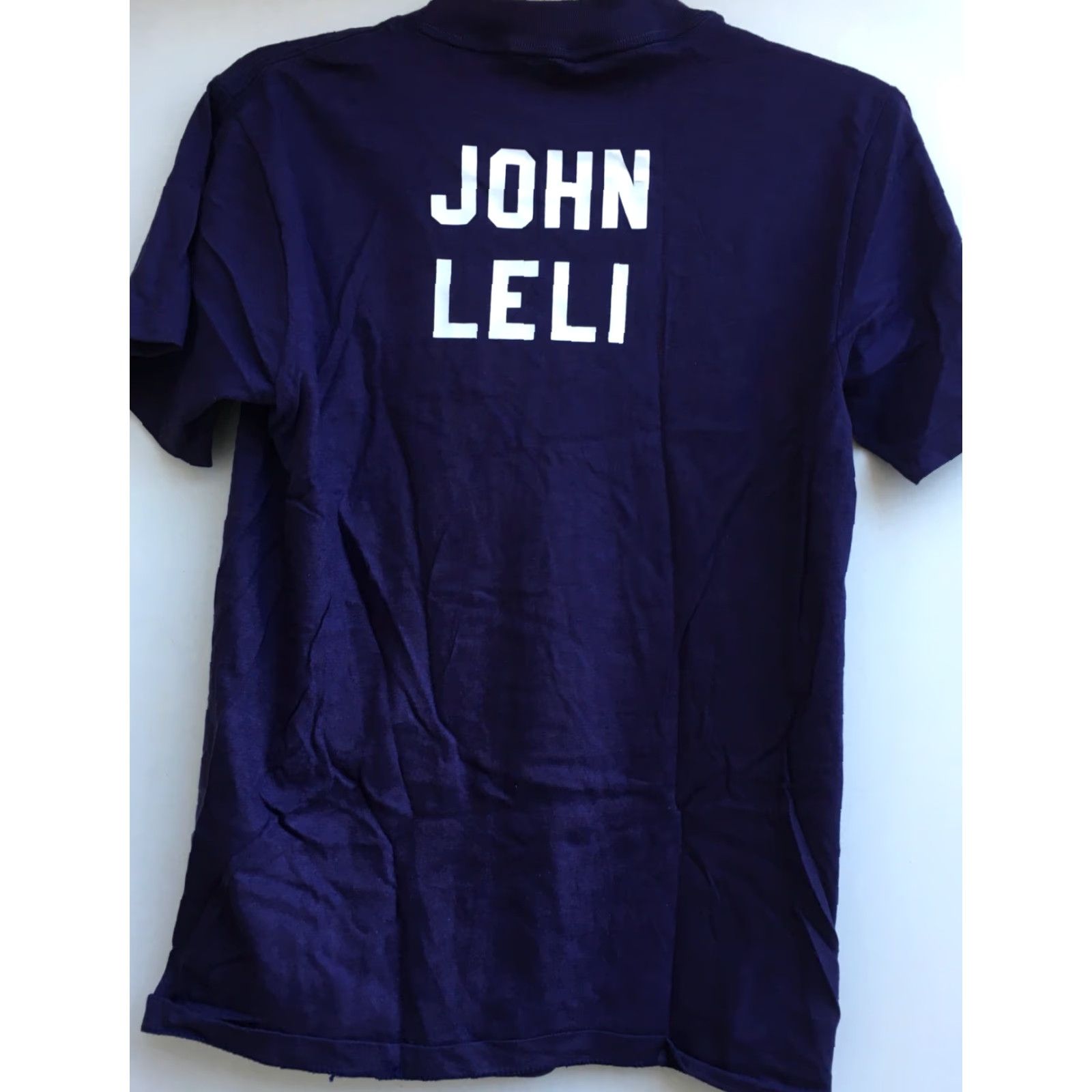 Anvil VINTAGE Anvil USA T-Shirt Blue M Graphic Tee Men 70s 1970s 1980s USA Front Back John Leli Cracking N Navy Blue White Lettering Short Sleeve Size M Size US M / EU 48-50 / 2 - 6 Thumbnail