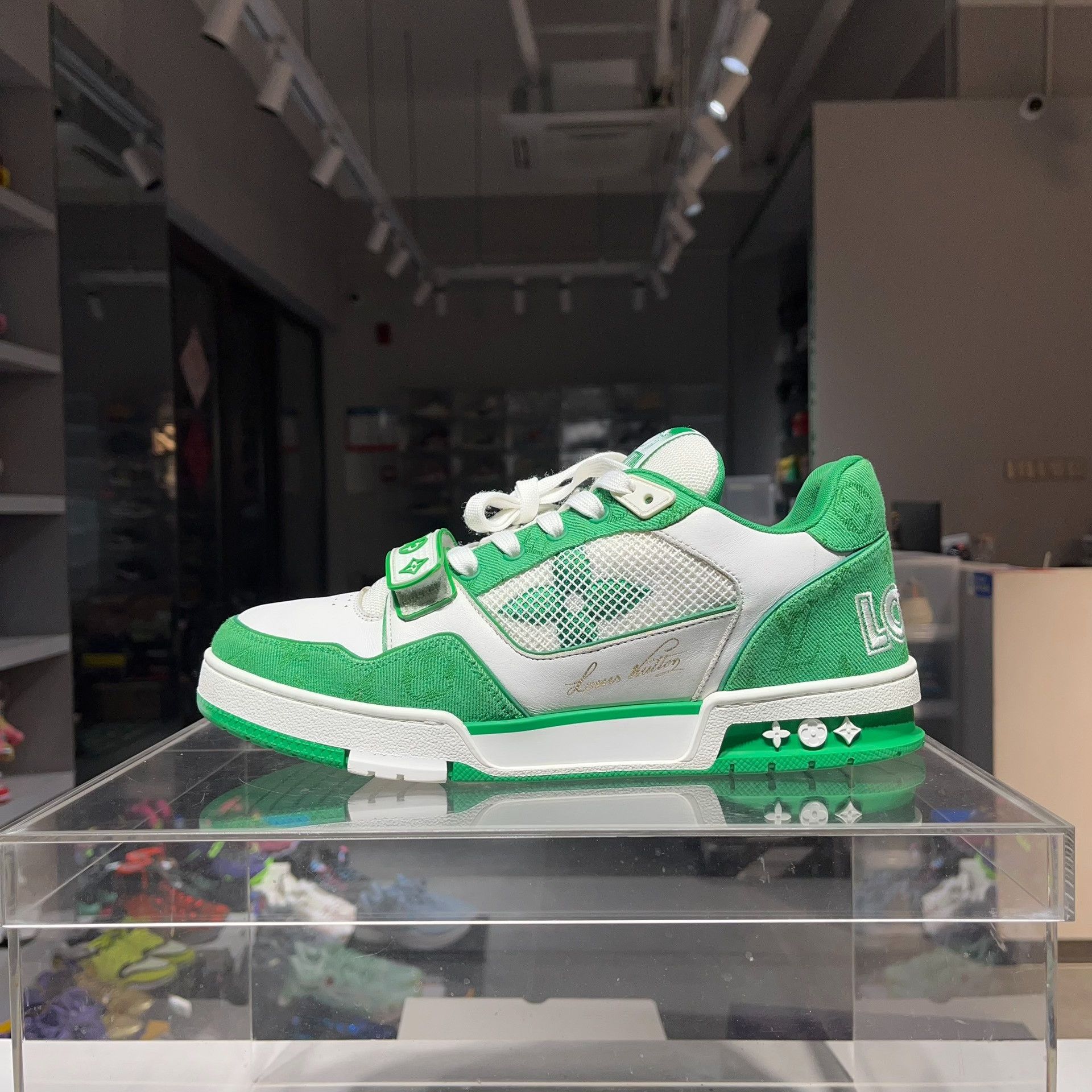 Louis Vuitton Louis Vuitton Training Denim Green Lowtop Sneakers 9 Men Size US 9 / EU 42 - 1 Thumbnail