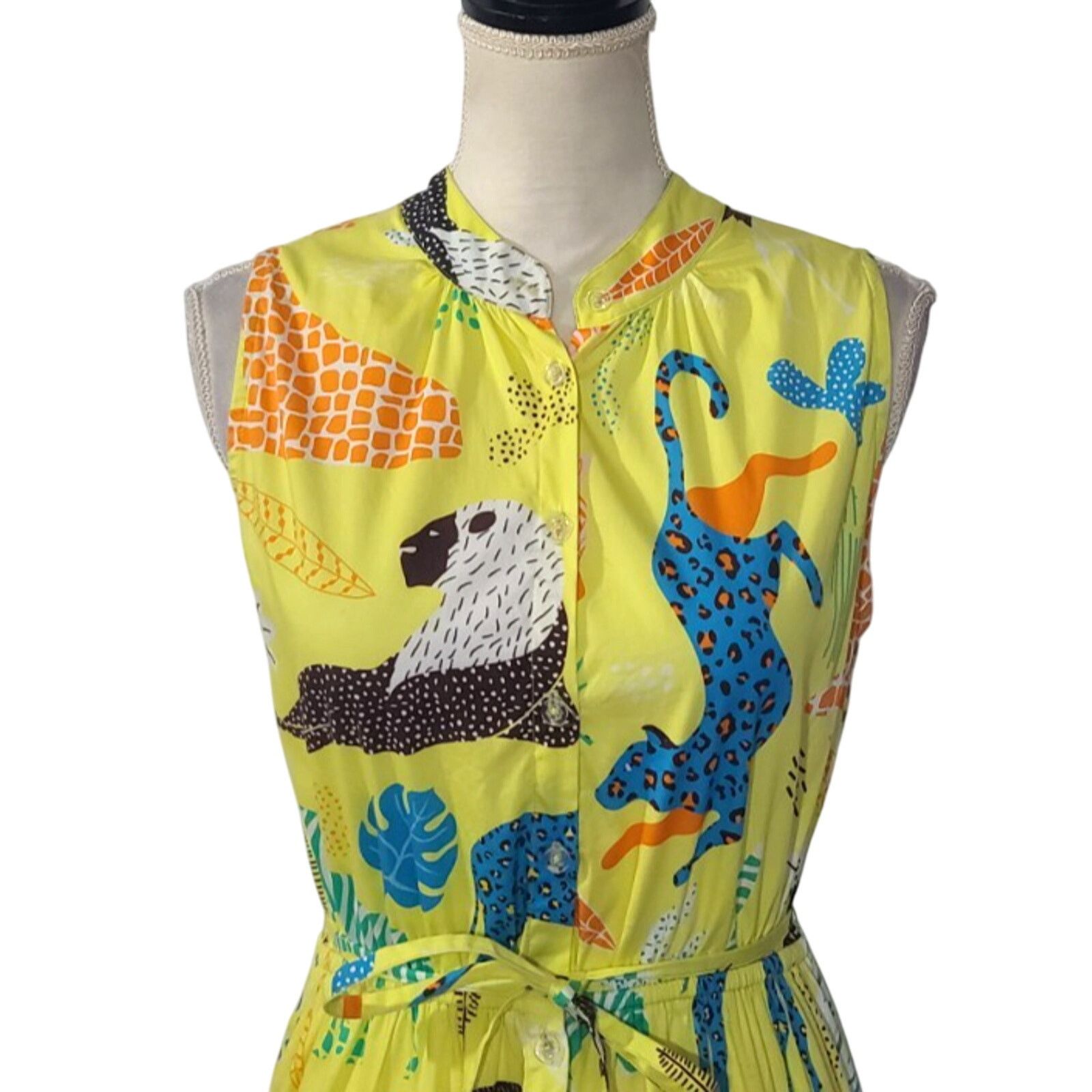 Other Sheridan French Womens Yellow Safari Midi Shirt Dress Small Size S / US 4 / IT 40 - 2 Thumbnail