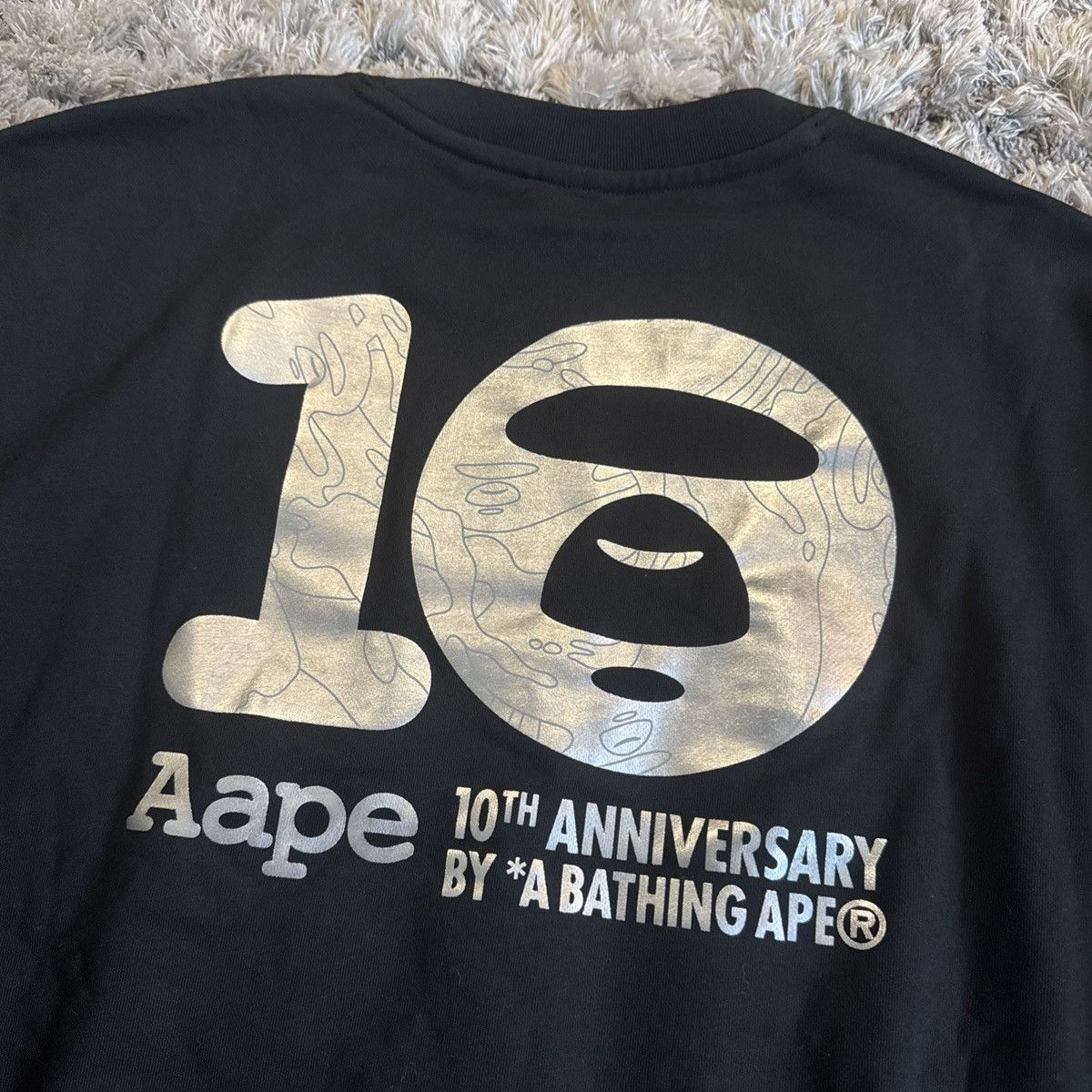 Aape Bape AAPE Anniversary Moon Face Black Crewneck Size US XL / EU 56 / 4 - 12 Thumbnail