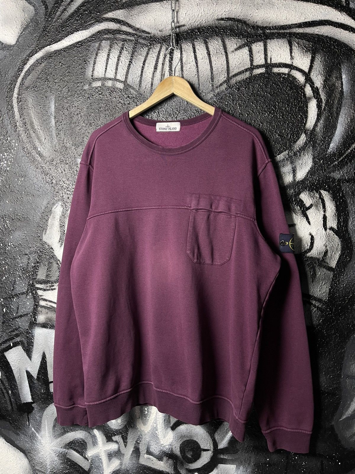 Stone Island Stone Island Purple Crewneck Pocket Sweatshirt Mens Size 3XL Size US XXL / EU 58 / 5 - 1 Thumbnail