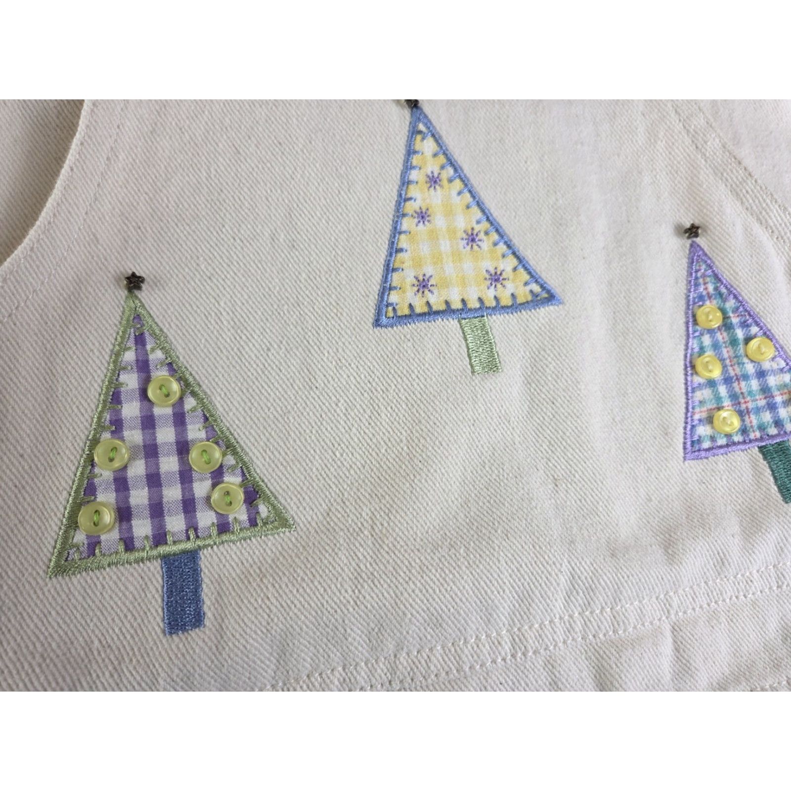 Vintage VINTAGE Christopher & Banks Canvas Pullover Jacket Embroidered Pine Trees 2XL Women Ivory Cotton Canvas Embroidered Jacket 2XL Women Size XXL / US 16-18 / IT 52-54 - 6 Thumbnail