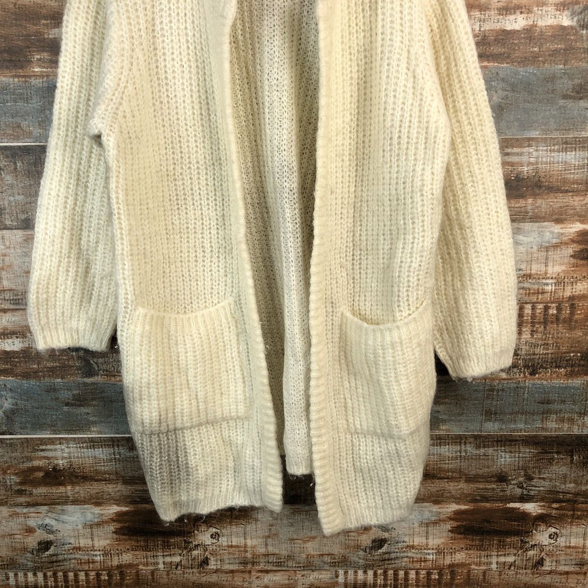 Homespun Knitwear × Japanese Brand PX White vintage Cardigan Knitwear #A2213 Size L / US 10 / IT 46 - 3 Thumbnail