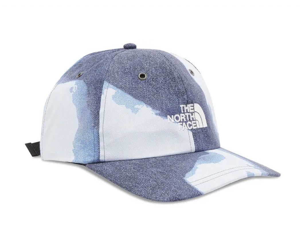 2021 Supreme x The North Face Bleached Denim Print 6-Panel
