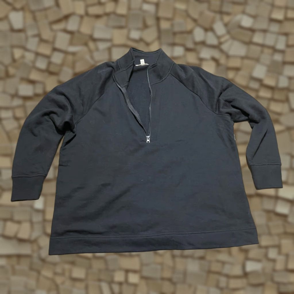 Vintage Terra & Sky Sweater Women's 1X Black 1/4 Zip Up Pullover Long Sleeve Casual Regular Vintage: No Size XL / US 12-14 / IT 48-50 - 1 Thumbnail