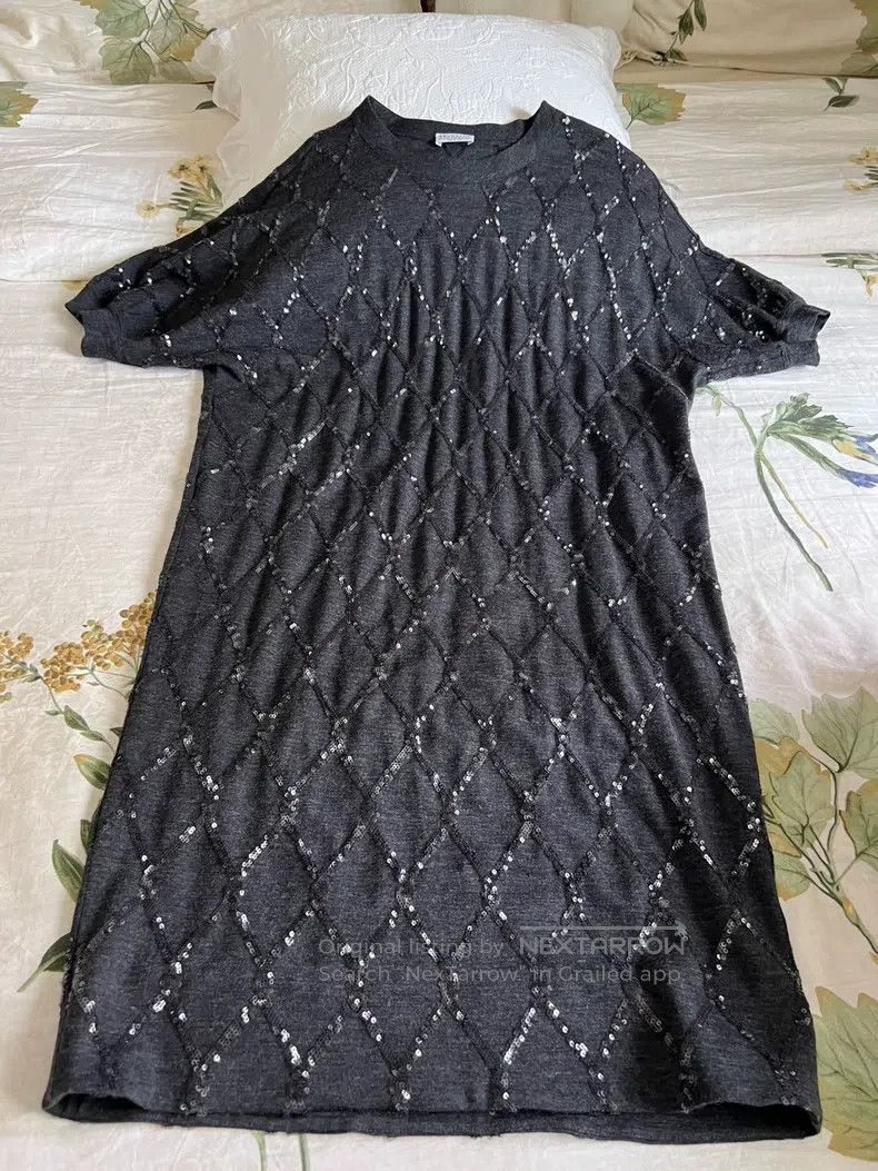 Brunello Cucinelli Brunello Cucinelli Wool Sequin Dress Size M / US 6-8 / IT 42-44 - 4 Thumbnail