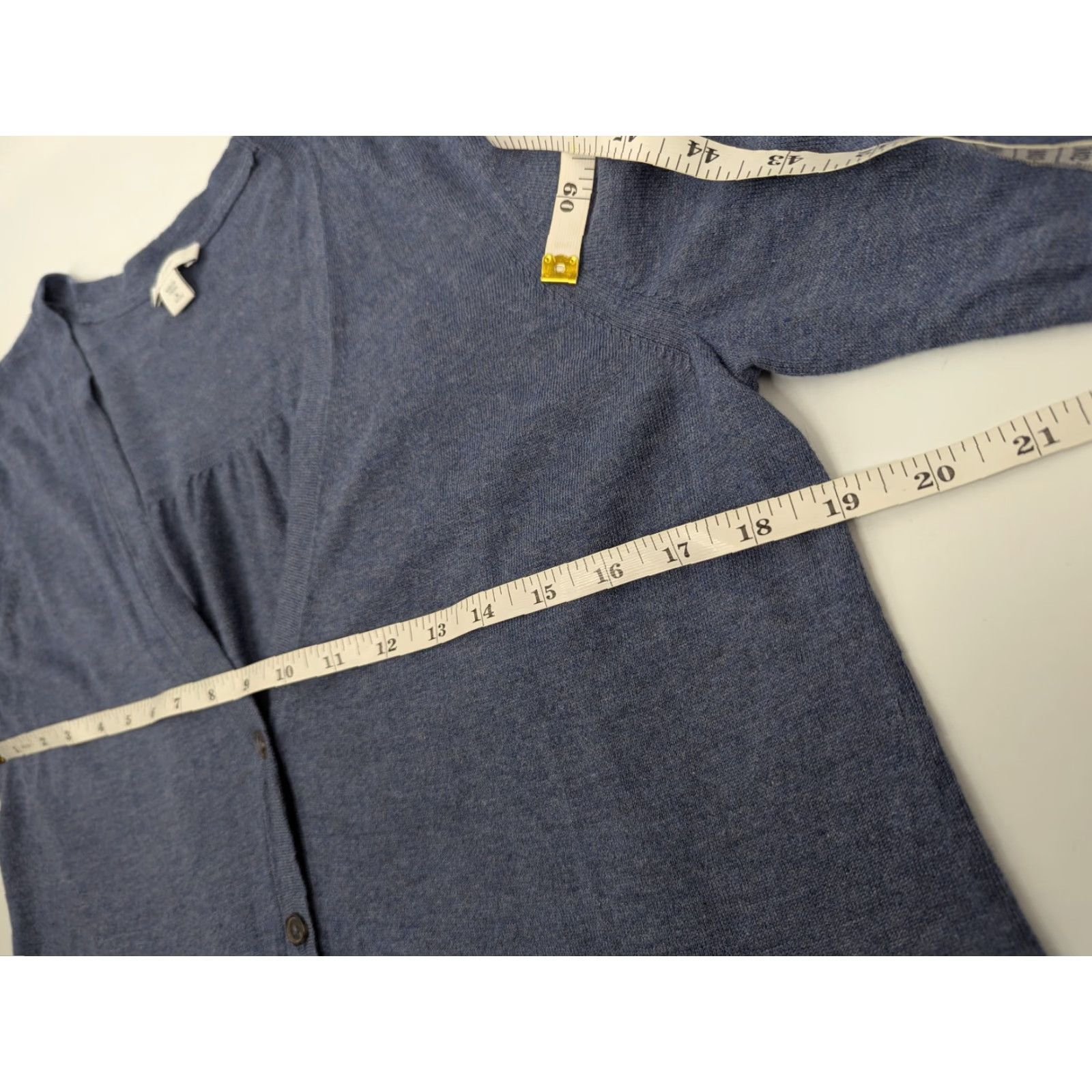 J. Jill J. Jill Cardigan Sweater Women Medium Petite Heather Blue Knit Cardigan Bohemian Travel Lightweight Poplin? Size M / US 6-8 / IT 42-44 - 6 Thumbnail