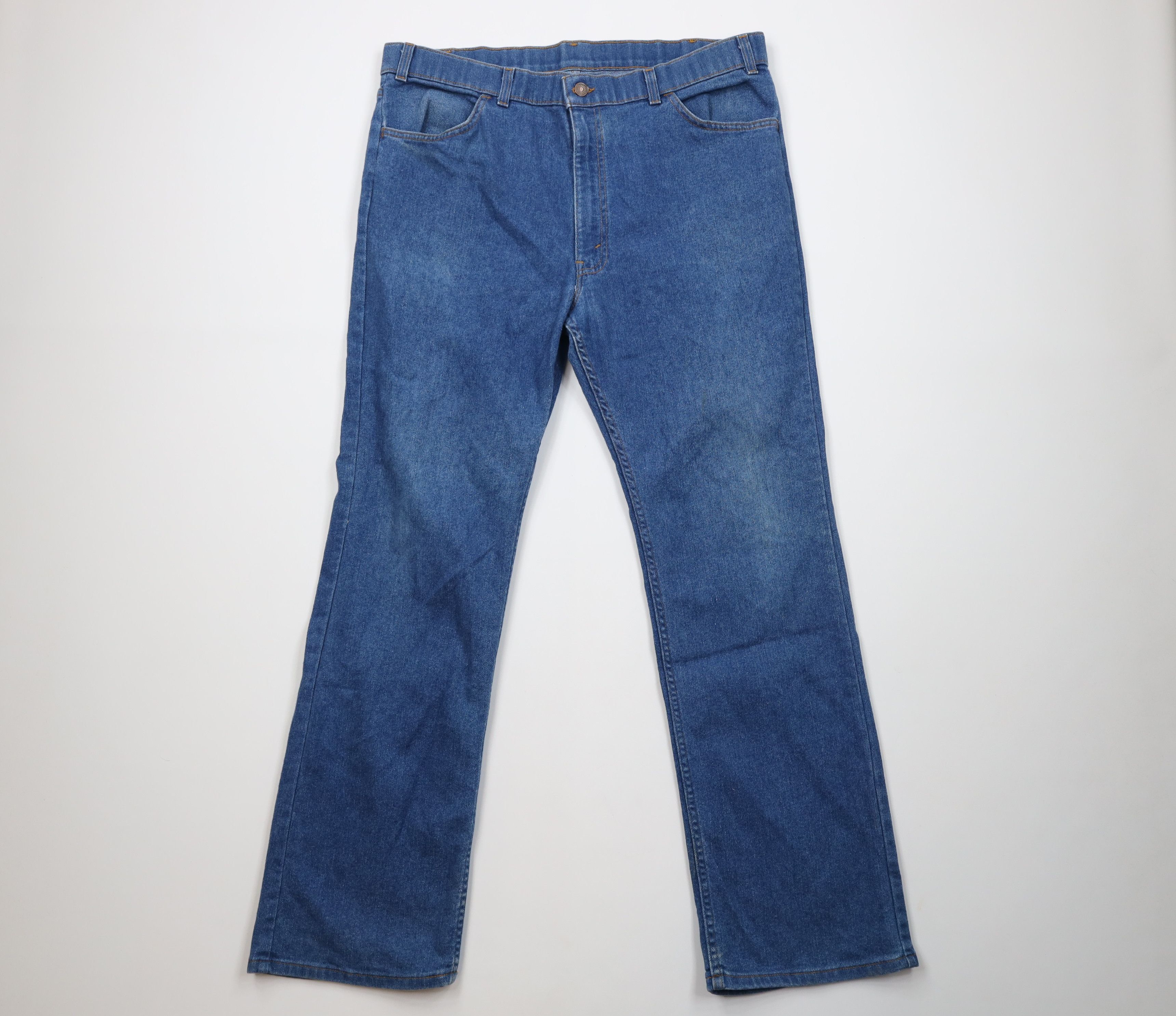 Levi's Vintage 80s Levis Stretch Wide Leg Denim Jeans Blue USA Size US 40 / EU 56 - 1 Thumbnail
