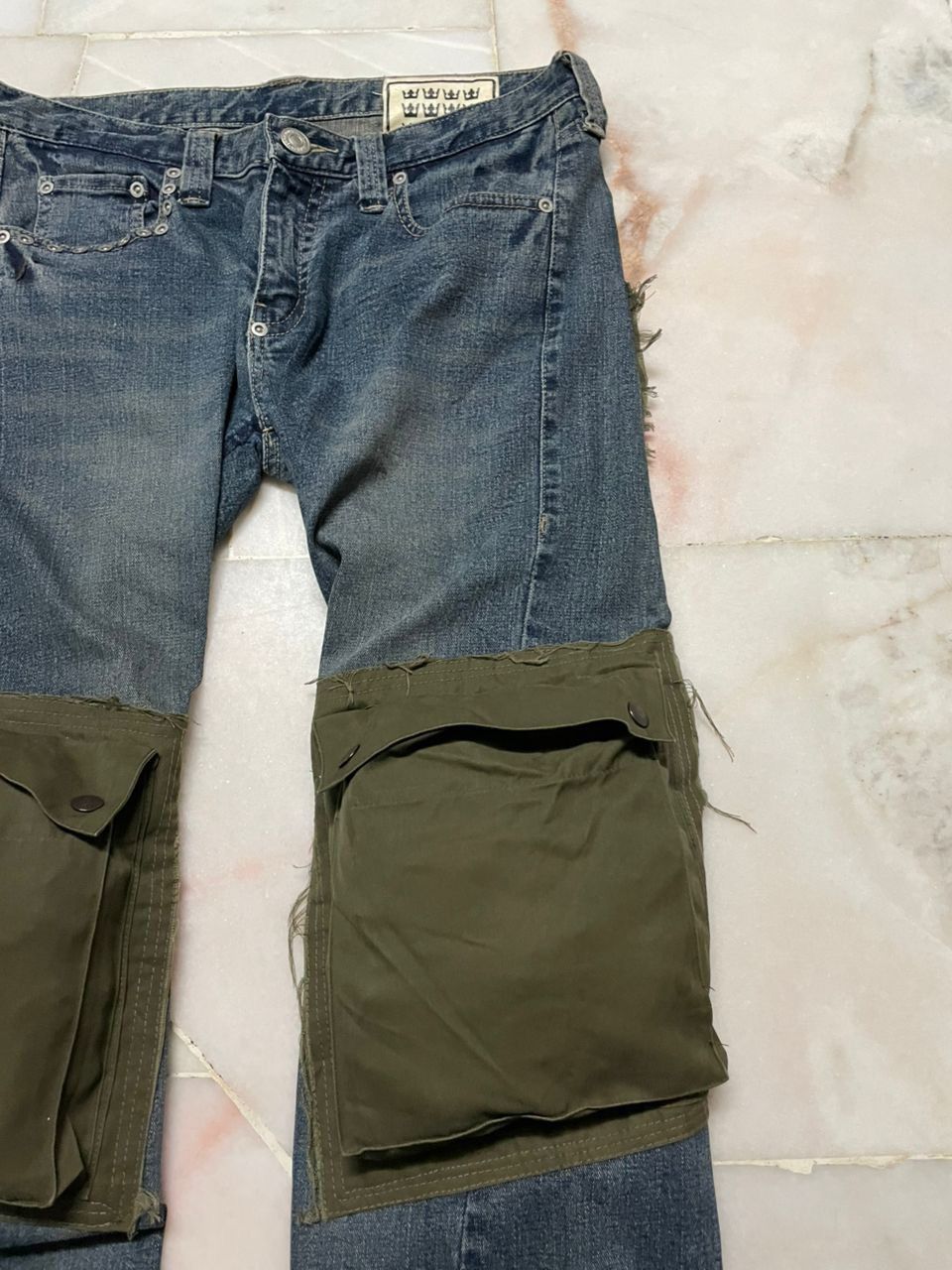 Undercover INSANE💥XIIIth TYPE-P1 RARE DENIM CARGO 3D POCKET SPLIT Size US 33 - 10 Thumbnail