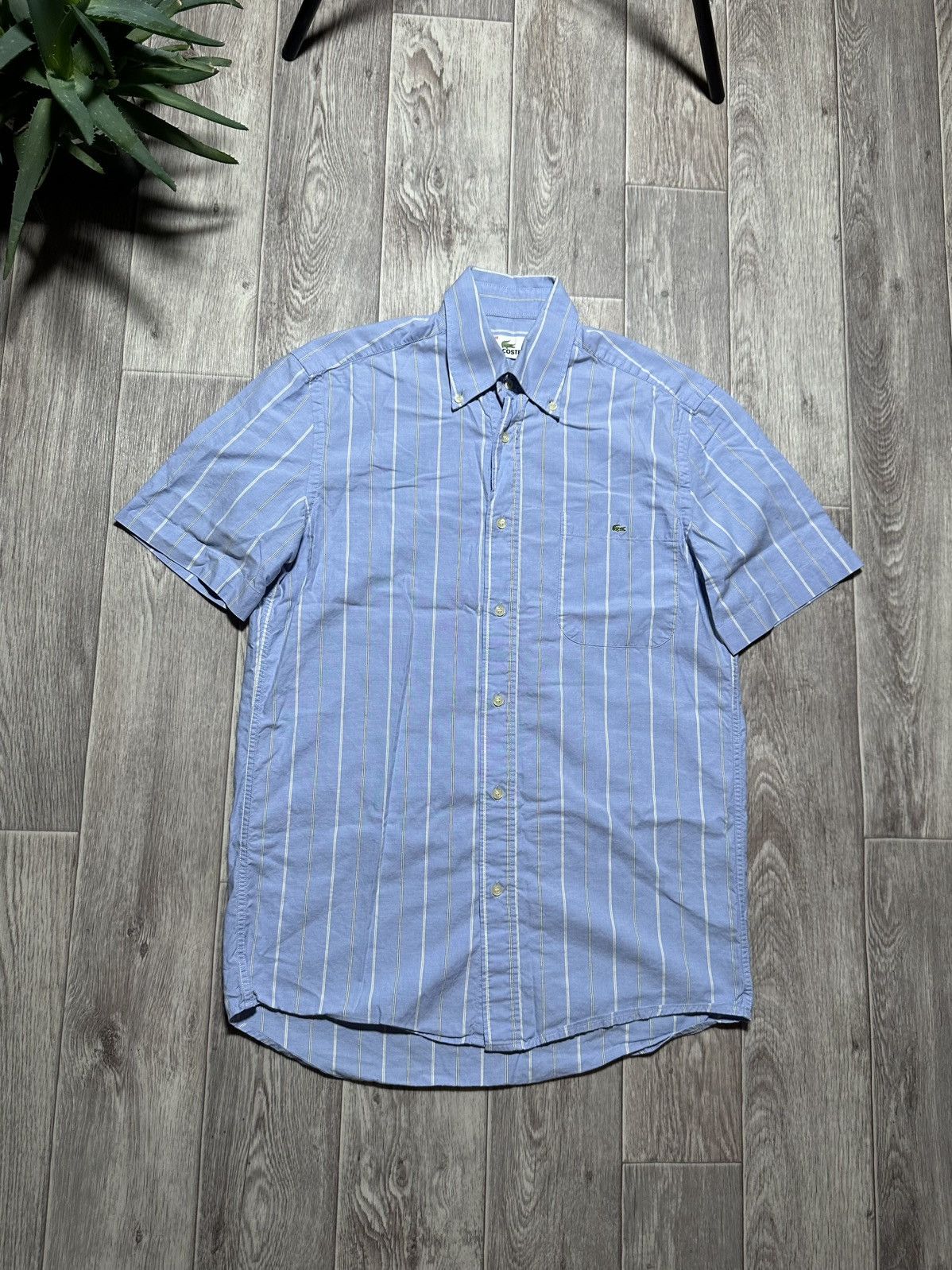 Lacoste Vintage Lacoste Striped Linen Button Ups Shirt Size US S / EU 44-46 / 1 - 2 Thumbnail