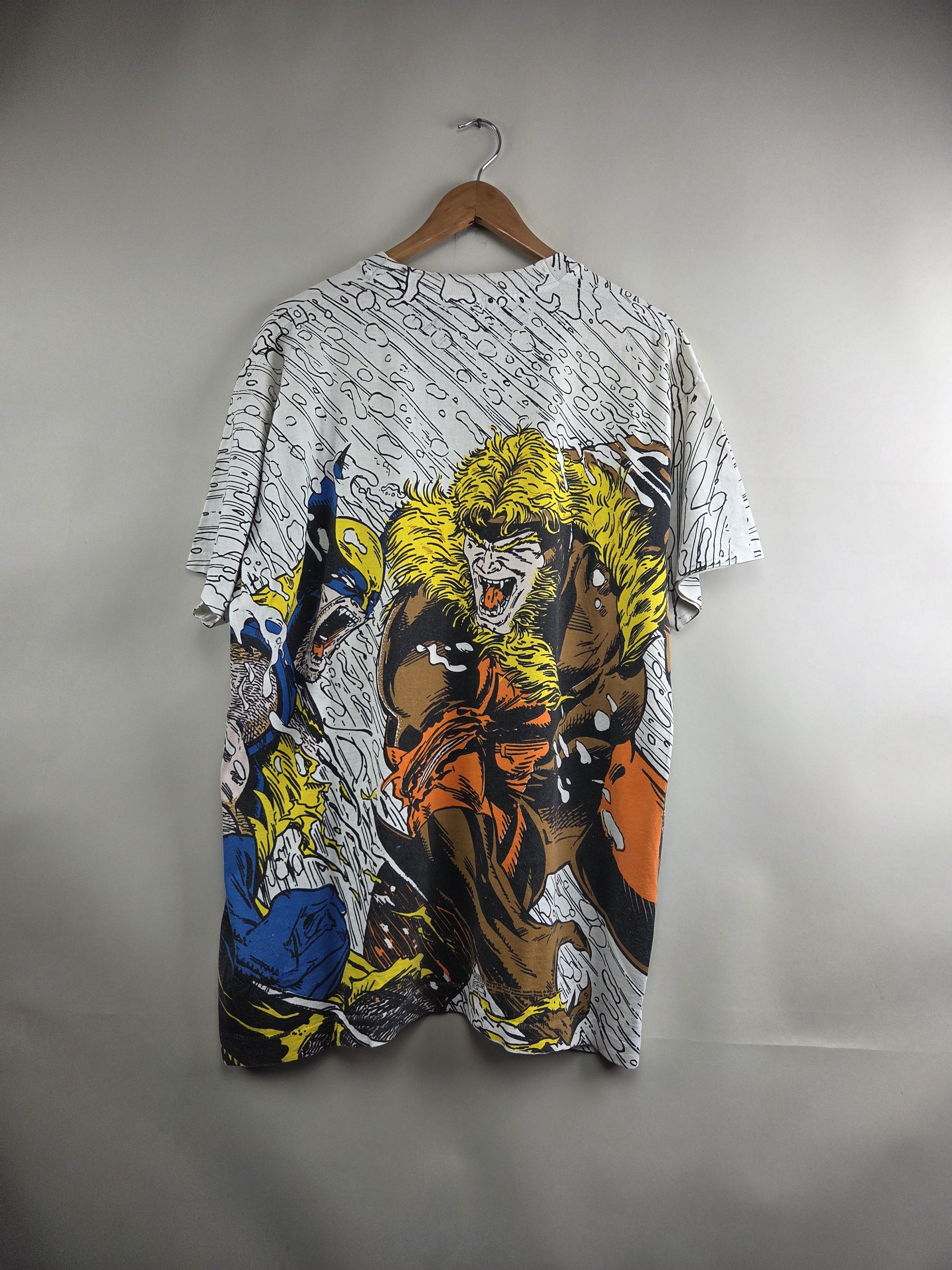 Marvel Comics × Vintage 1993 Marvel Comics Wolverine vs Sabertooth Mega Print Size US XL / EU 56 / 4 - 5 Thumbnail