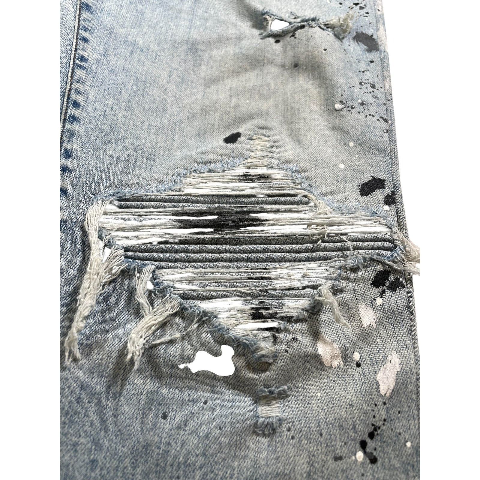 Amiri Amiri MX1 Paint Splatter Light Wash Jeans Size US 36 / EU 52 - 2 Thumbnail