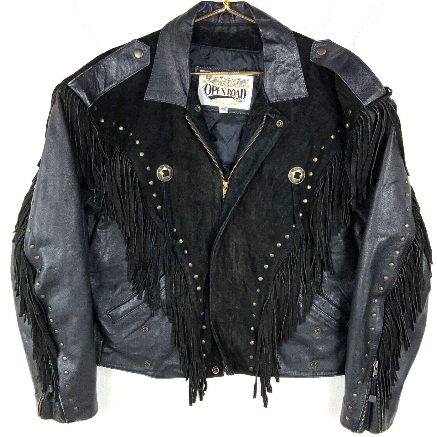 VTG Fringe Genuine Leather Jacket high quality Size Sm