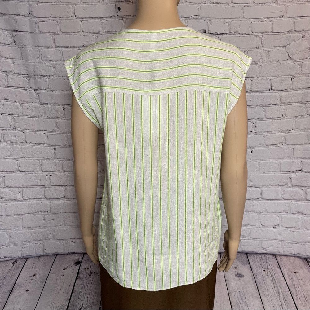 Mango NWT New Mango Striped Linen Blend Blouse Size S Size S / US 4 / IT 40 - 3 Thumbnail