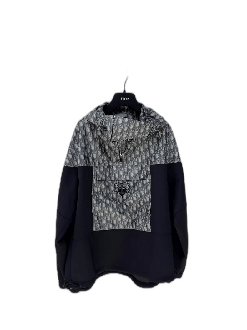 アウターその他 Virgin wool and silk bomber with dior oblique internal motif Dior Virgin Wool And Silk Bomber With Dior Oblique Internal
